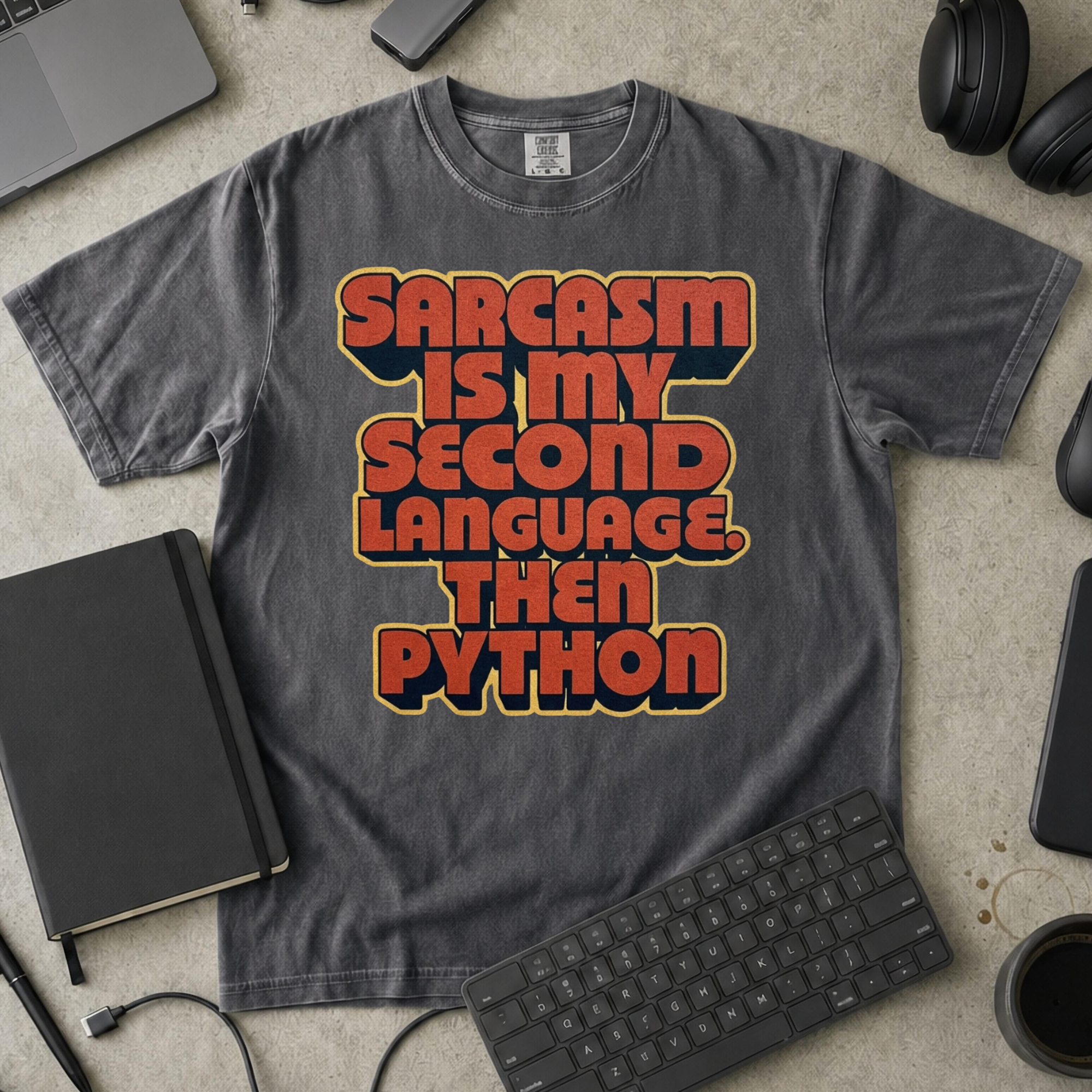 Sarcasm Is My Second Language Premium Shirt — pepper Premium Shirt mock-up
