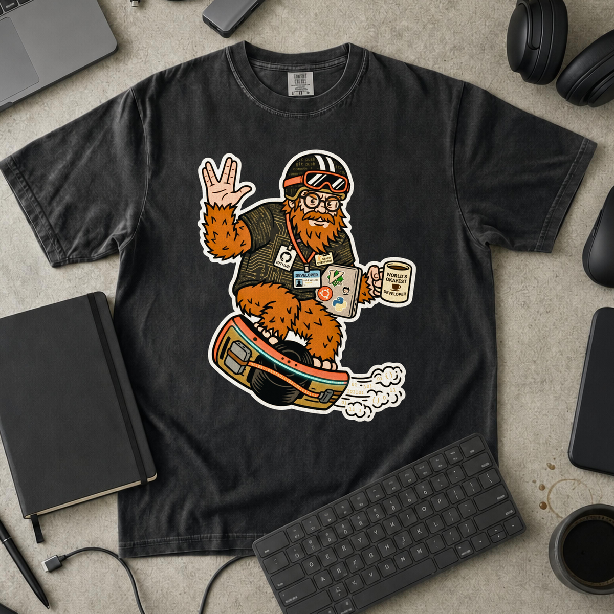 Sasquatch Developer Premium Shirt — black Premium Shirt mock-up