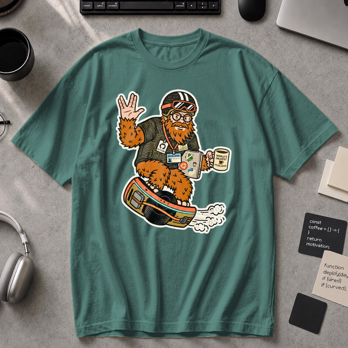 Sasquatch Developer Premium Shirt - Blue Spruce