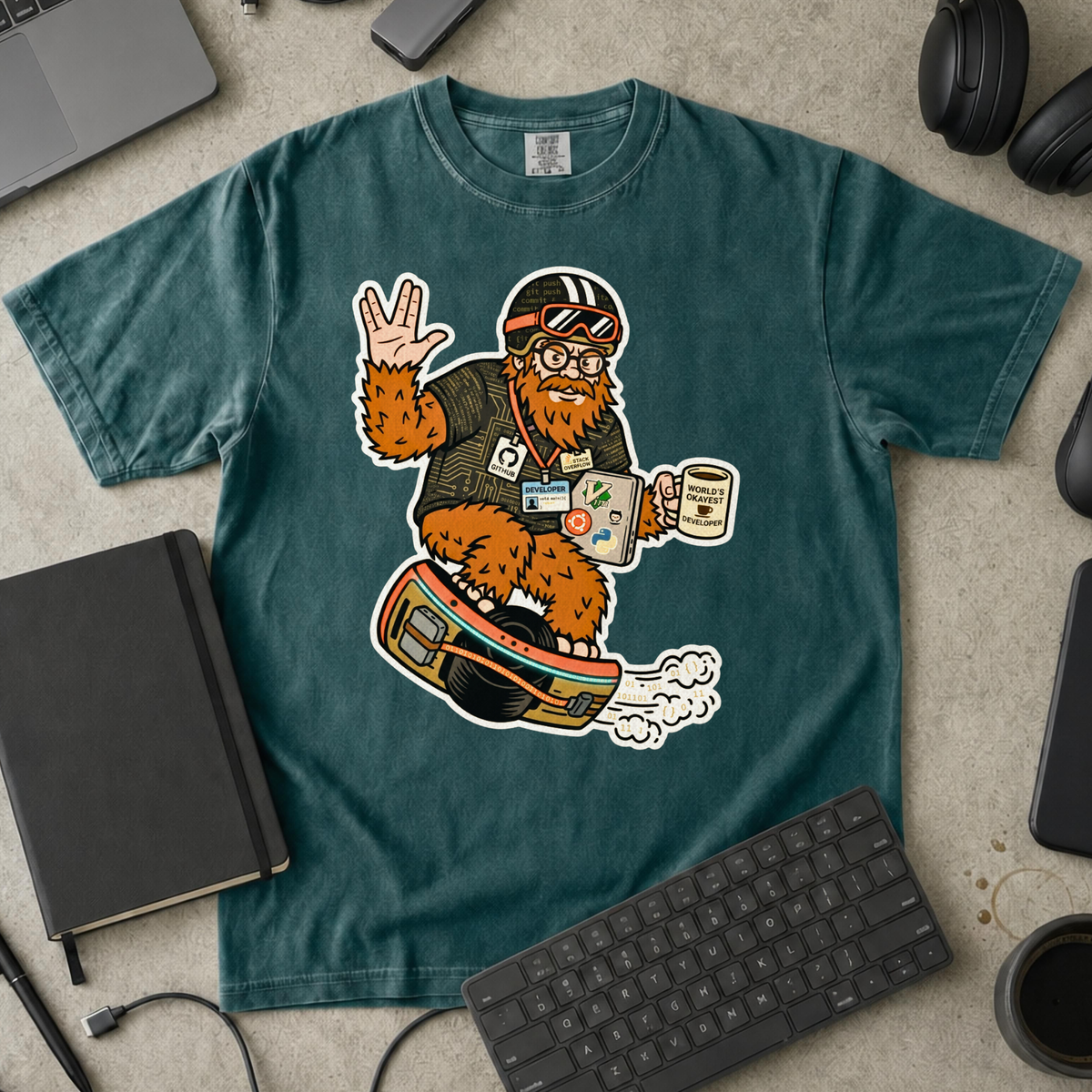 Sasquatch Developer Premium Shirt — blue spruce Premium Shirt mock-up