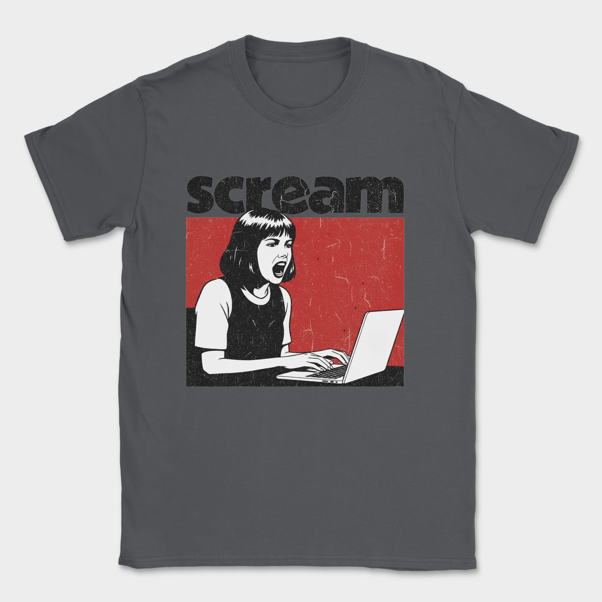 scream shirt — Dark Heather Grey