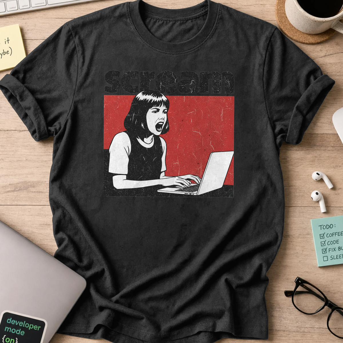 scream shirt - Black