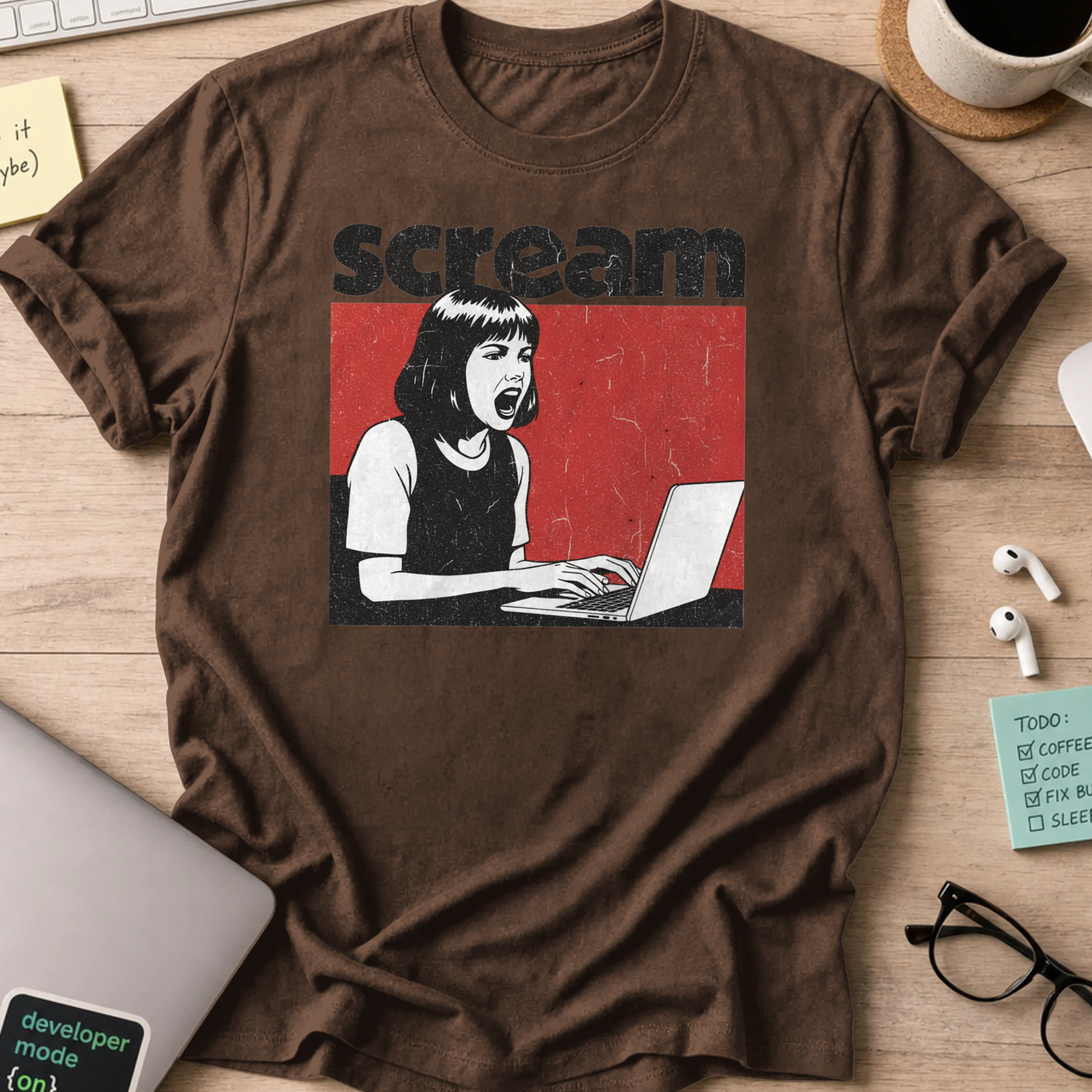 scream shirt - Dark Chocolate