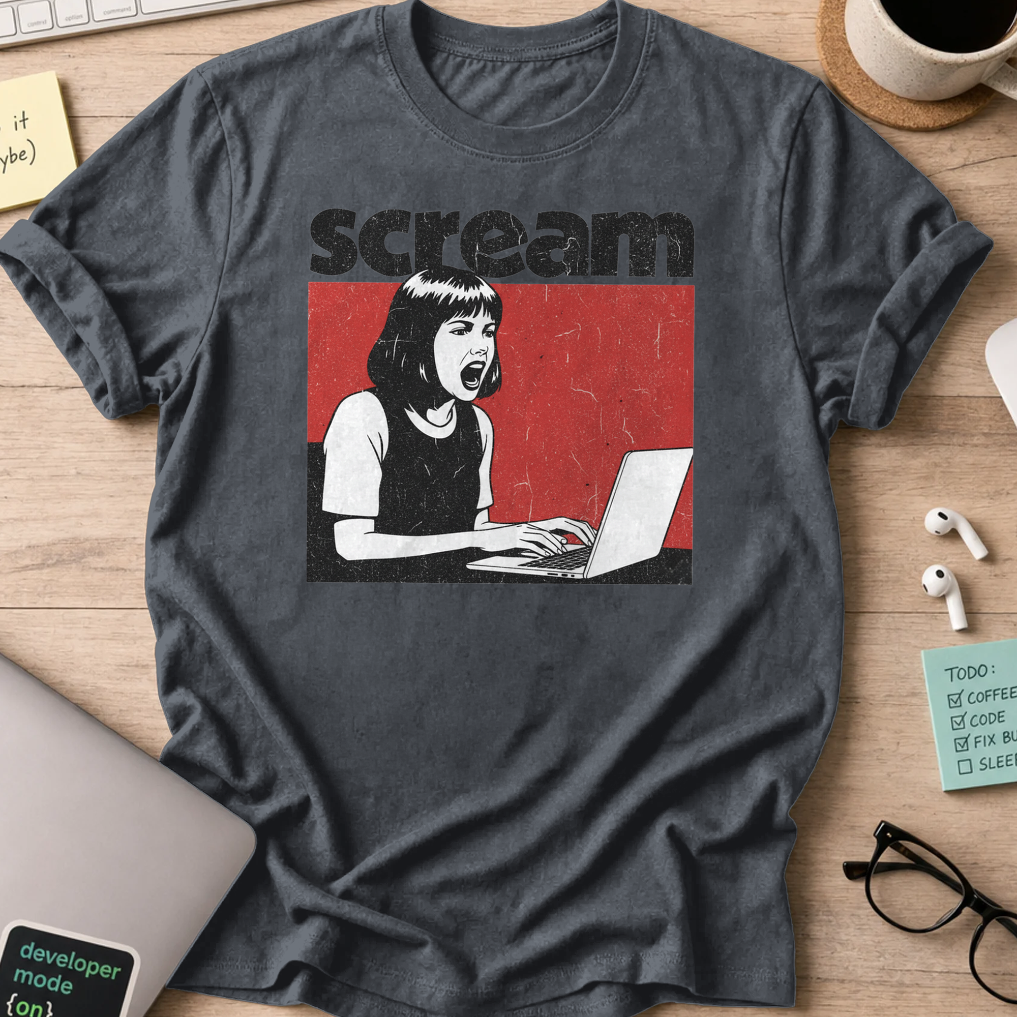 scream shirt - Dark Heather