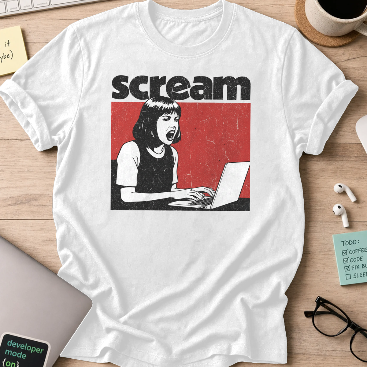 scream shirt - White