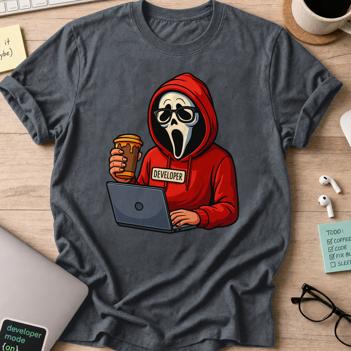 scream developer shirt - Dark Heather