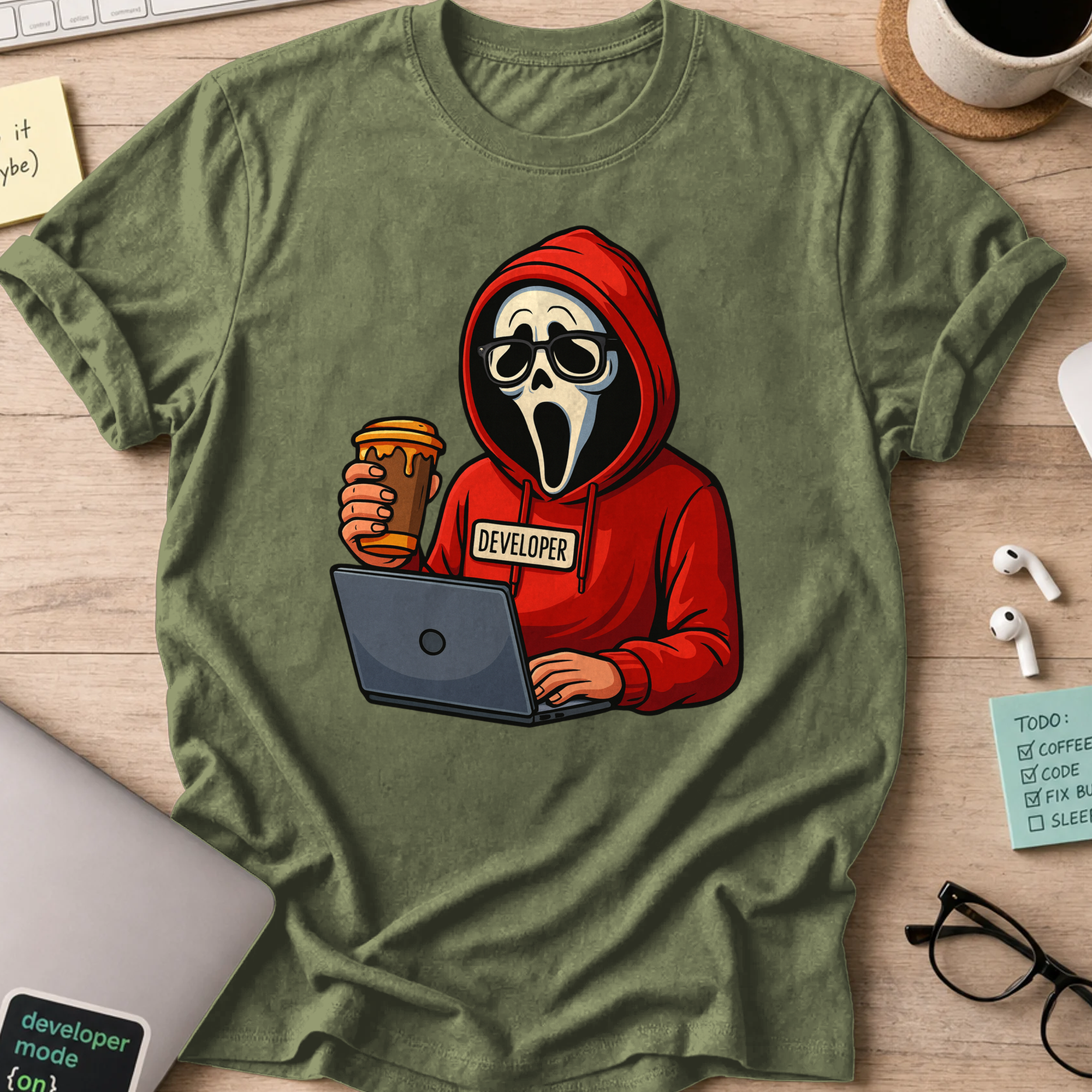 scream developer shirt - Military Green