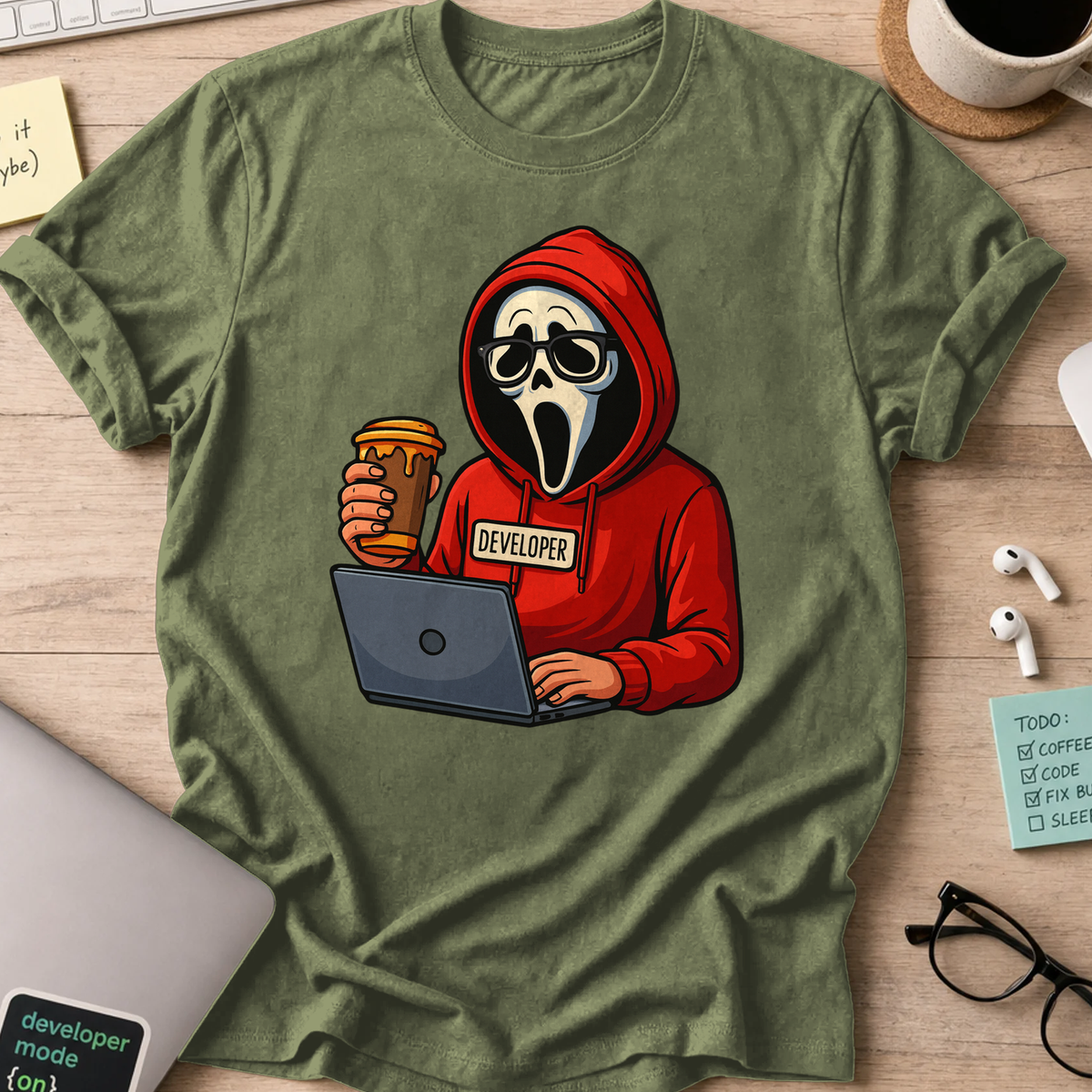 scream developer shirt - Military Green