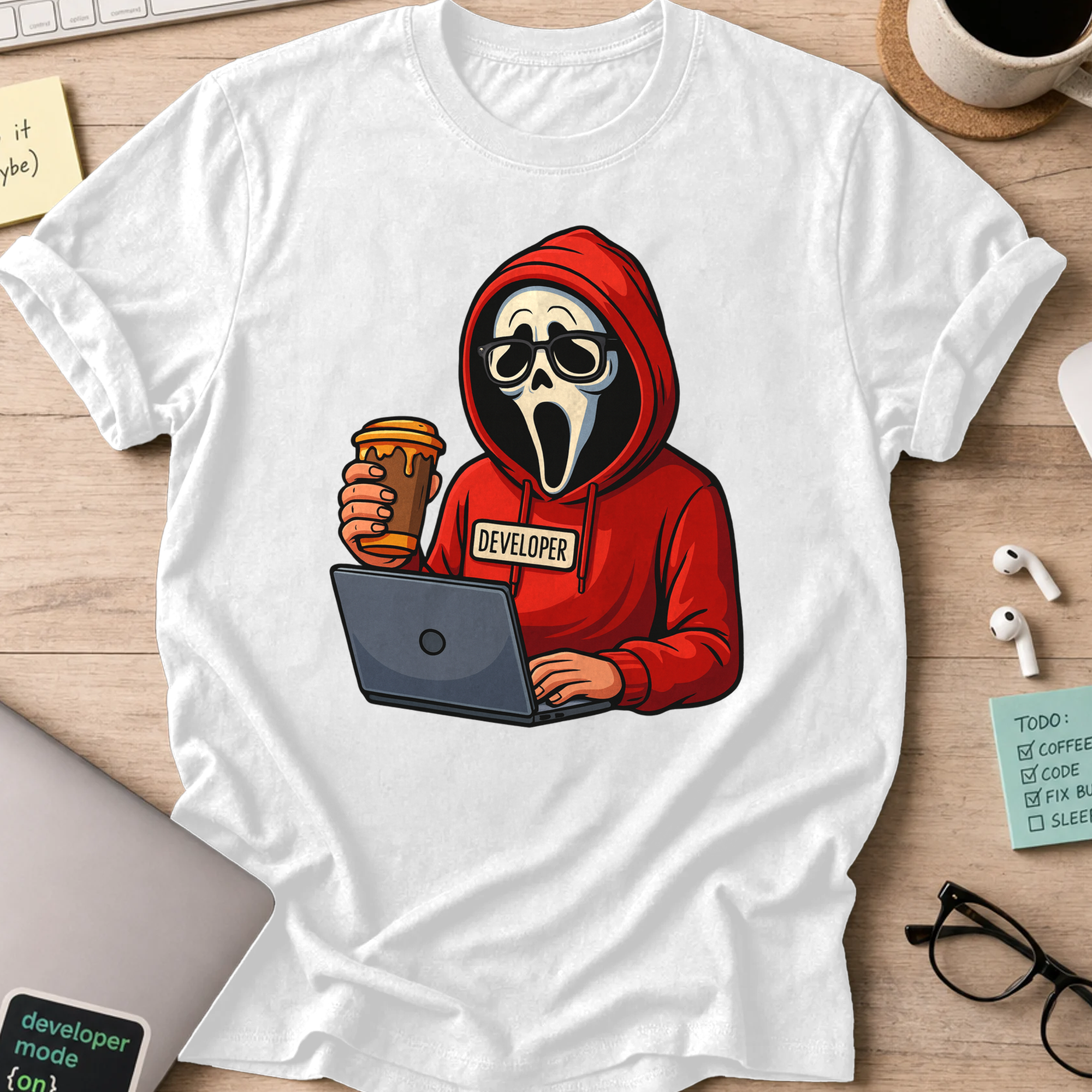 scream developer shirt - White