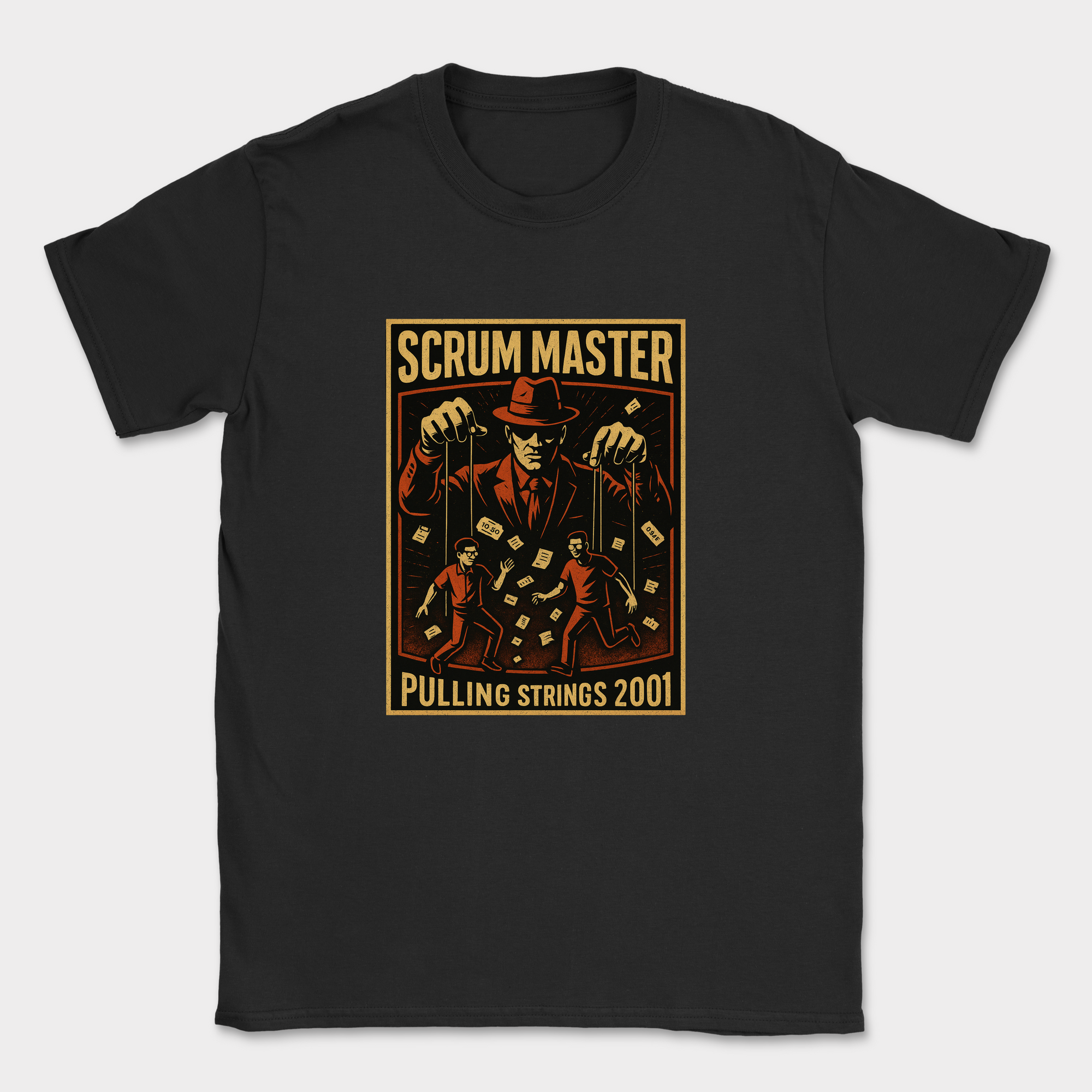 scrum master pulling strings shirt — Black