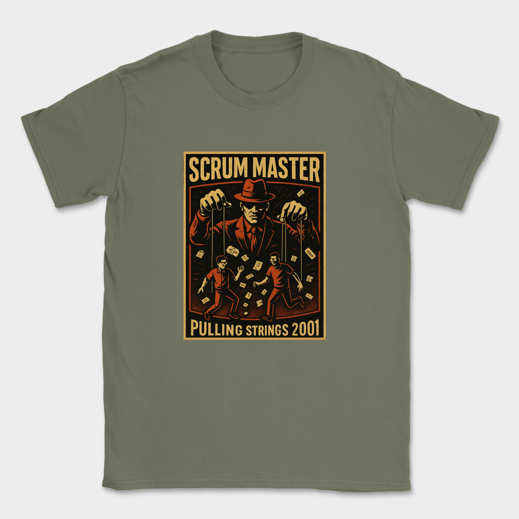 scrum master pulling strings shirt — Military Green