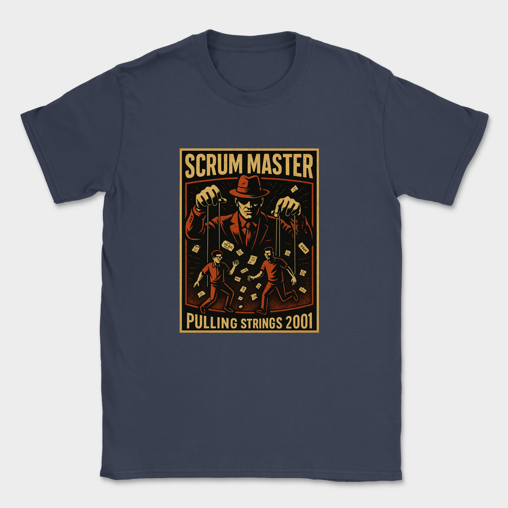 scrum master pulling strings shirt — Navy