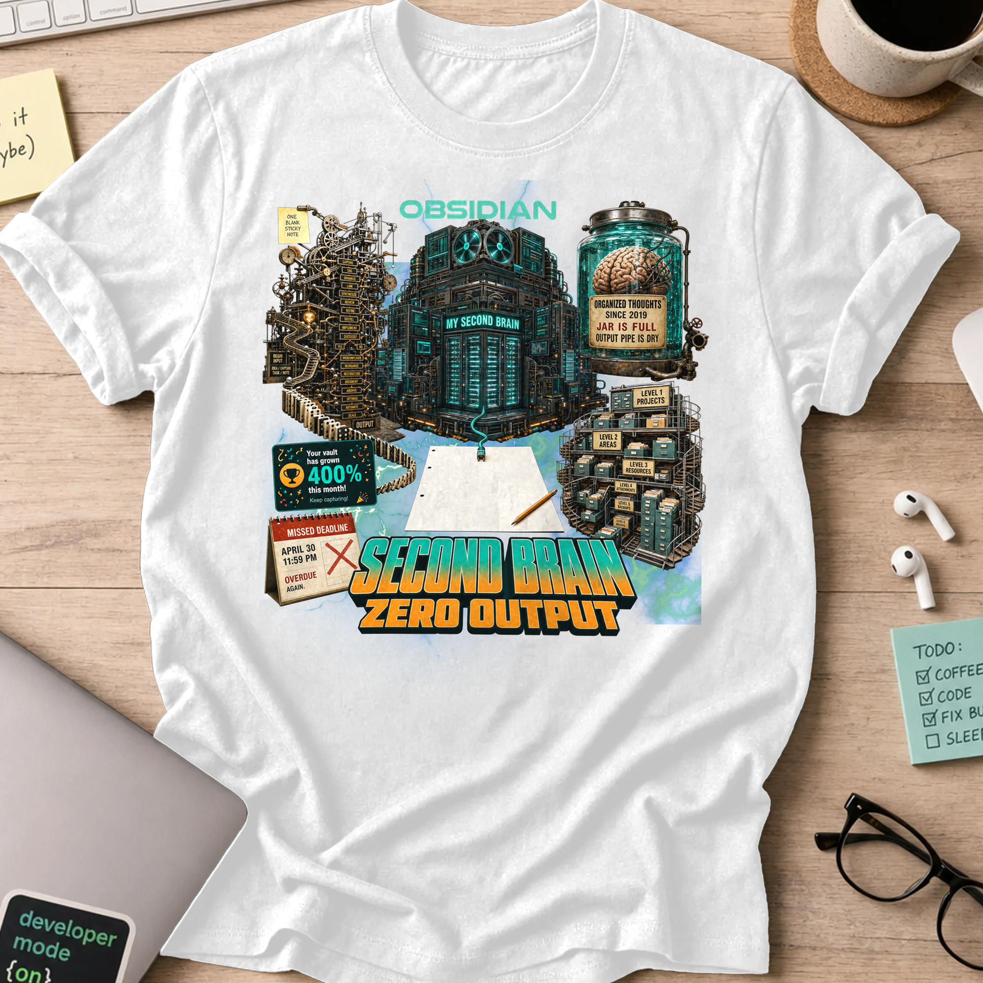 Second Brain Zero Output Shirt - White