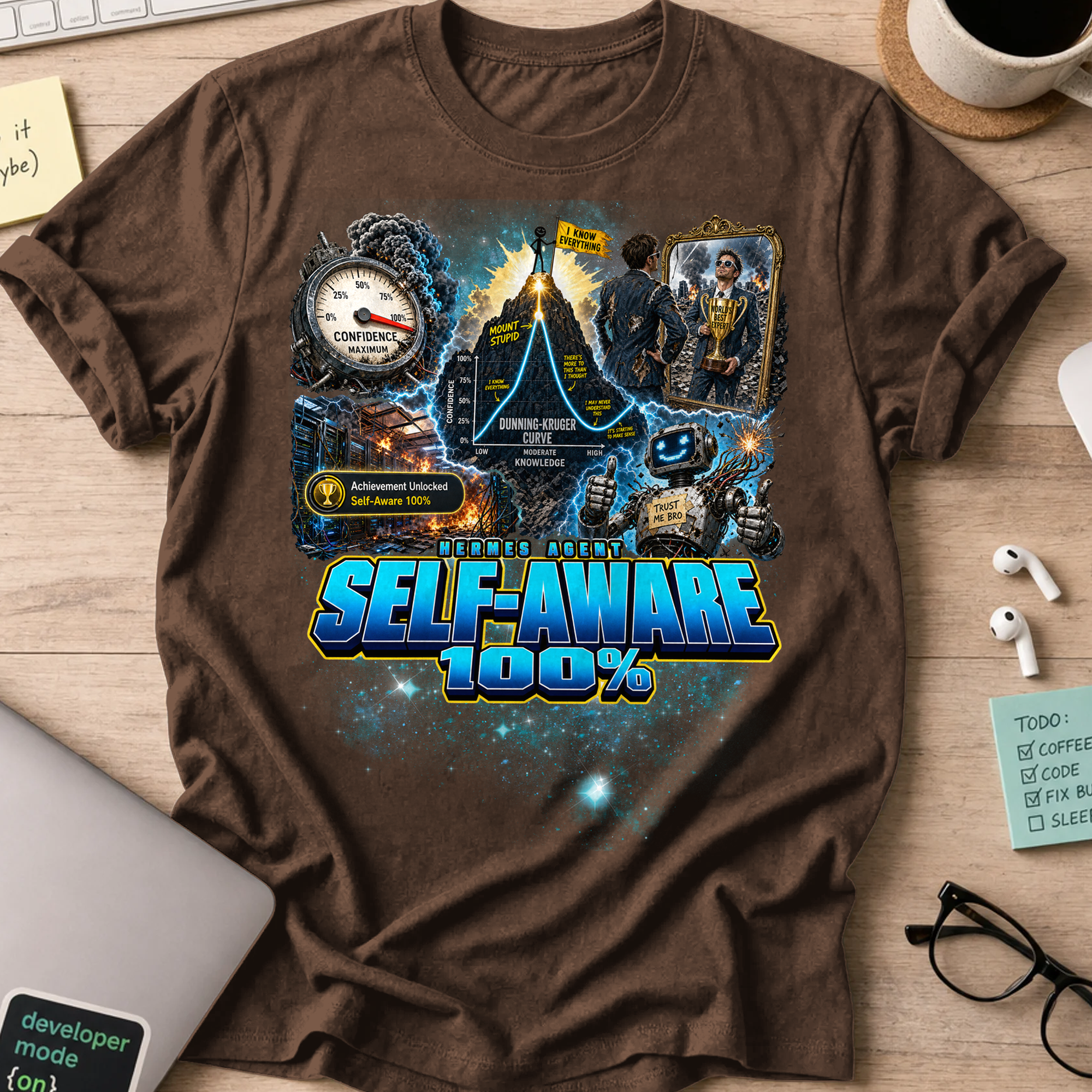 Self-Aware 100% Shirt - Dark Chocolate