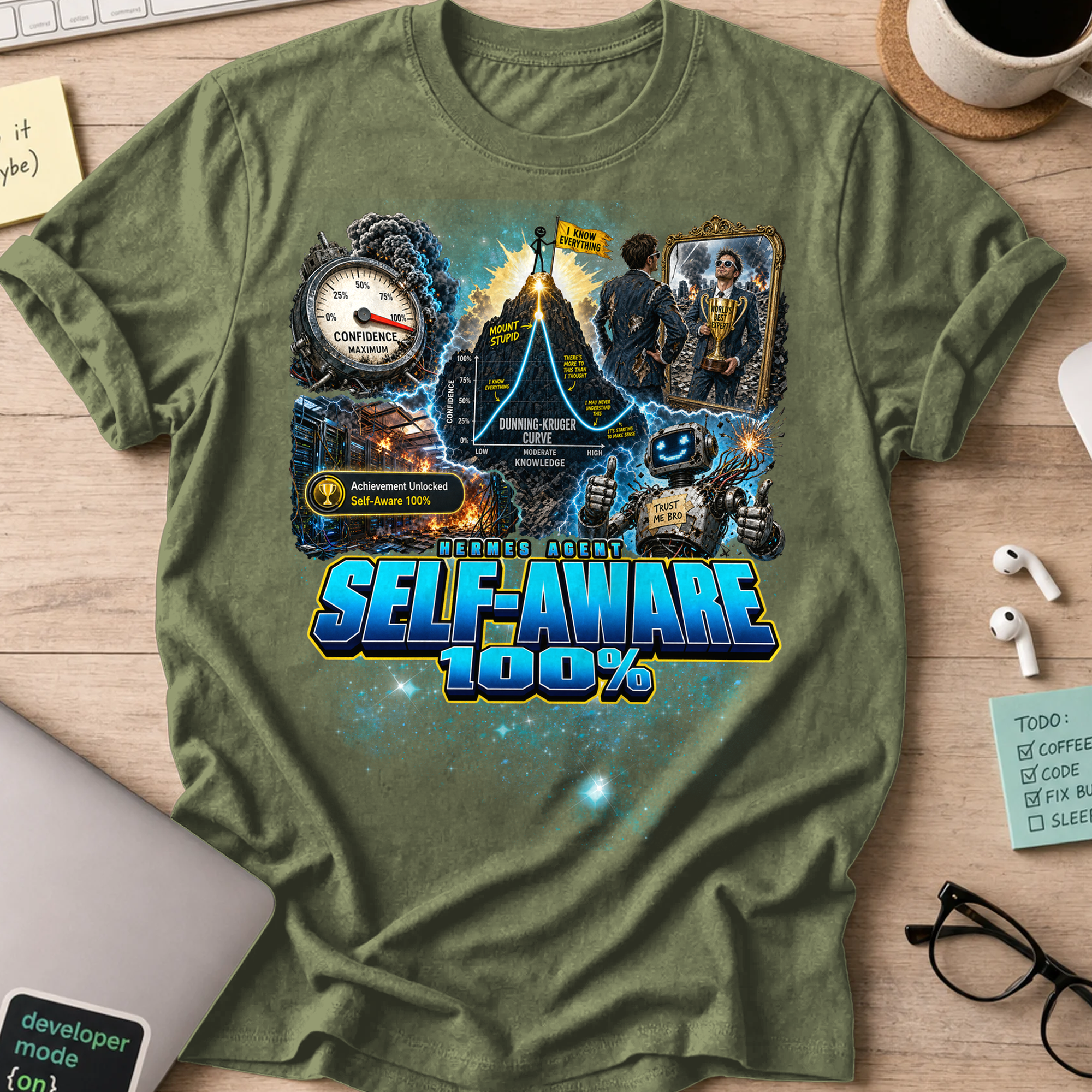 Self-Aware 100% Shirt - Military Green