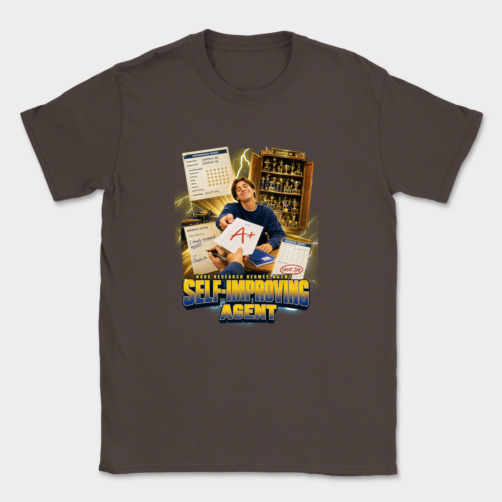 Self Improving Agent Shirt — Dark Chocolate