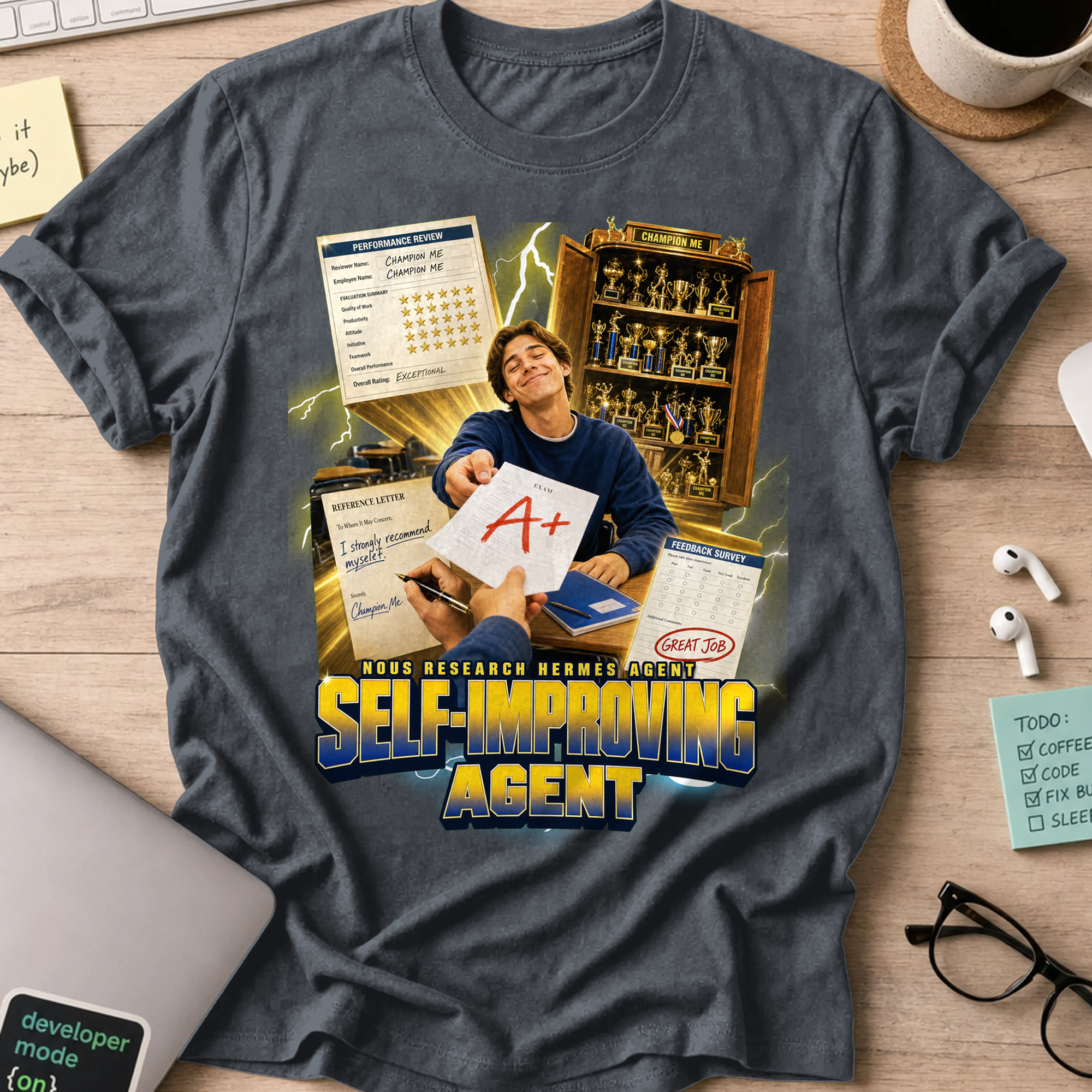 Self Improving Agent Shirt - Dark Heather
