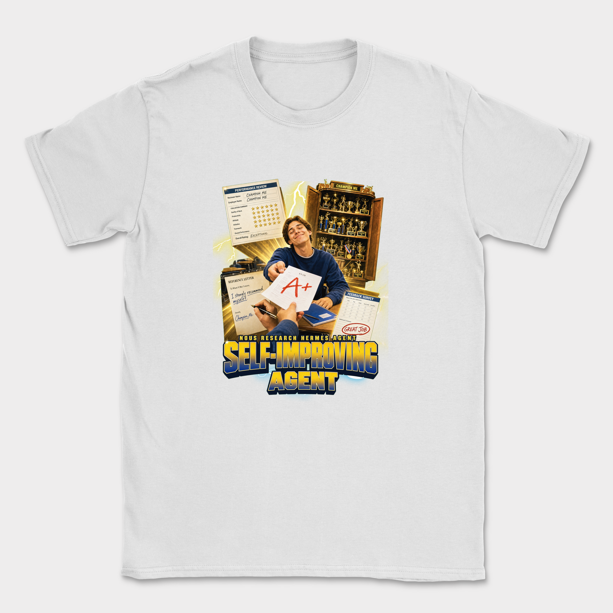 Self Improving Agent Shirt — White