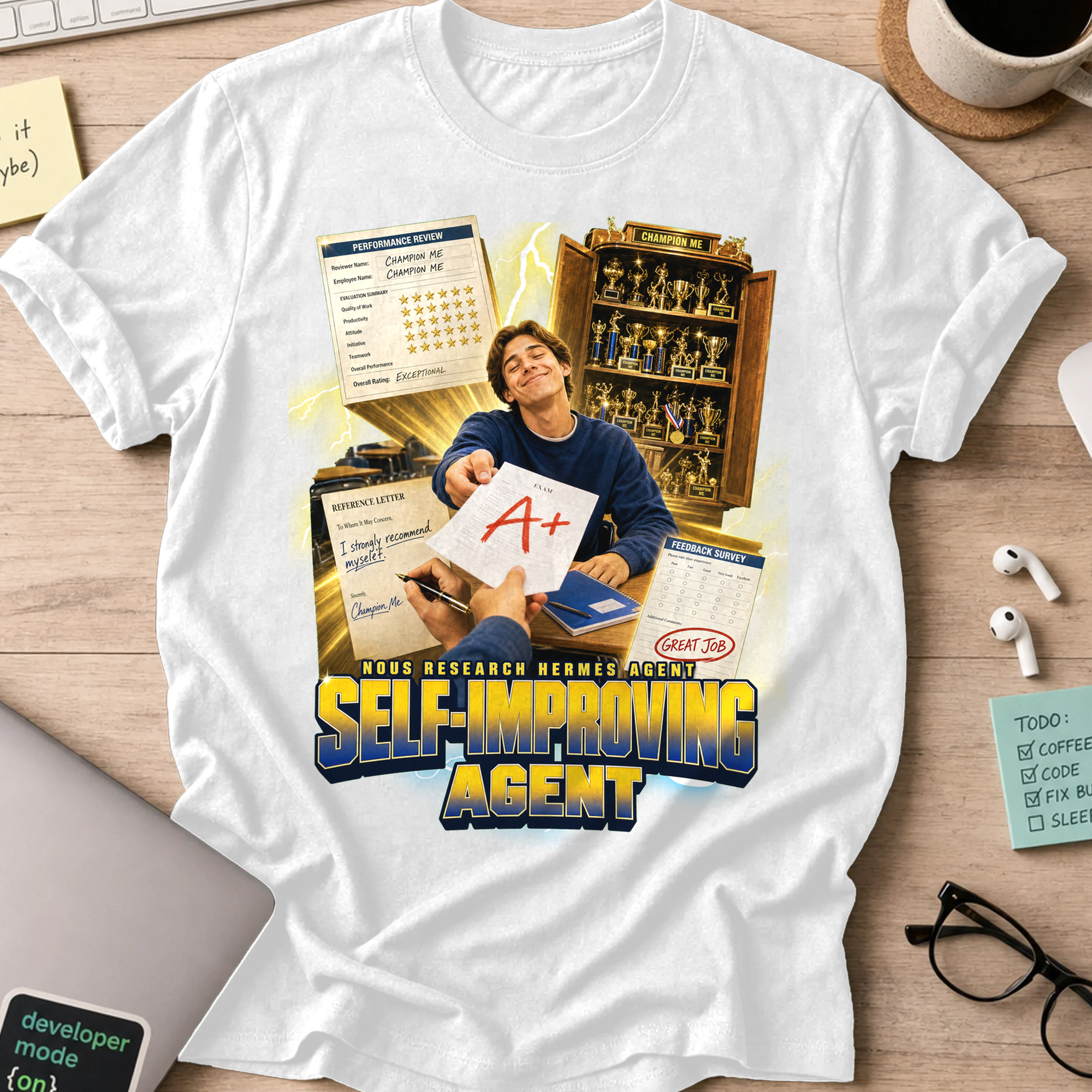 Self Improving Agent Shirt - White