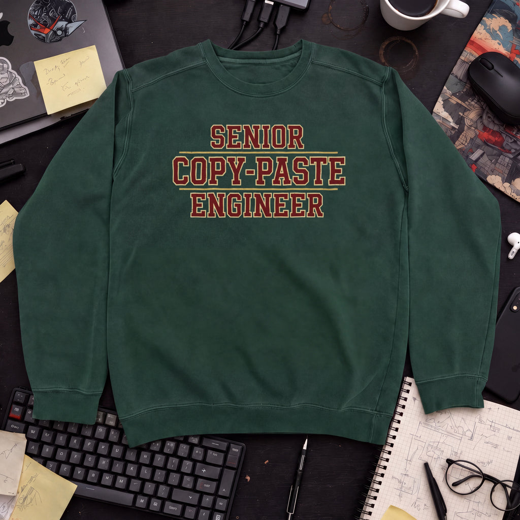 Senior Copy Paste Engineer Sweatshirt — Bottle Green