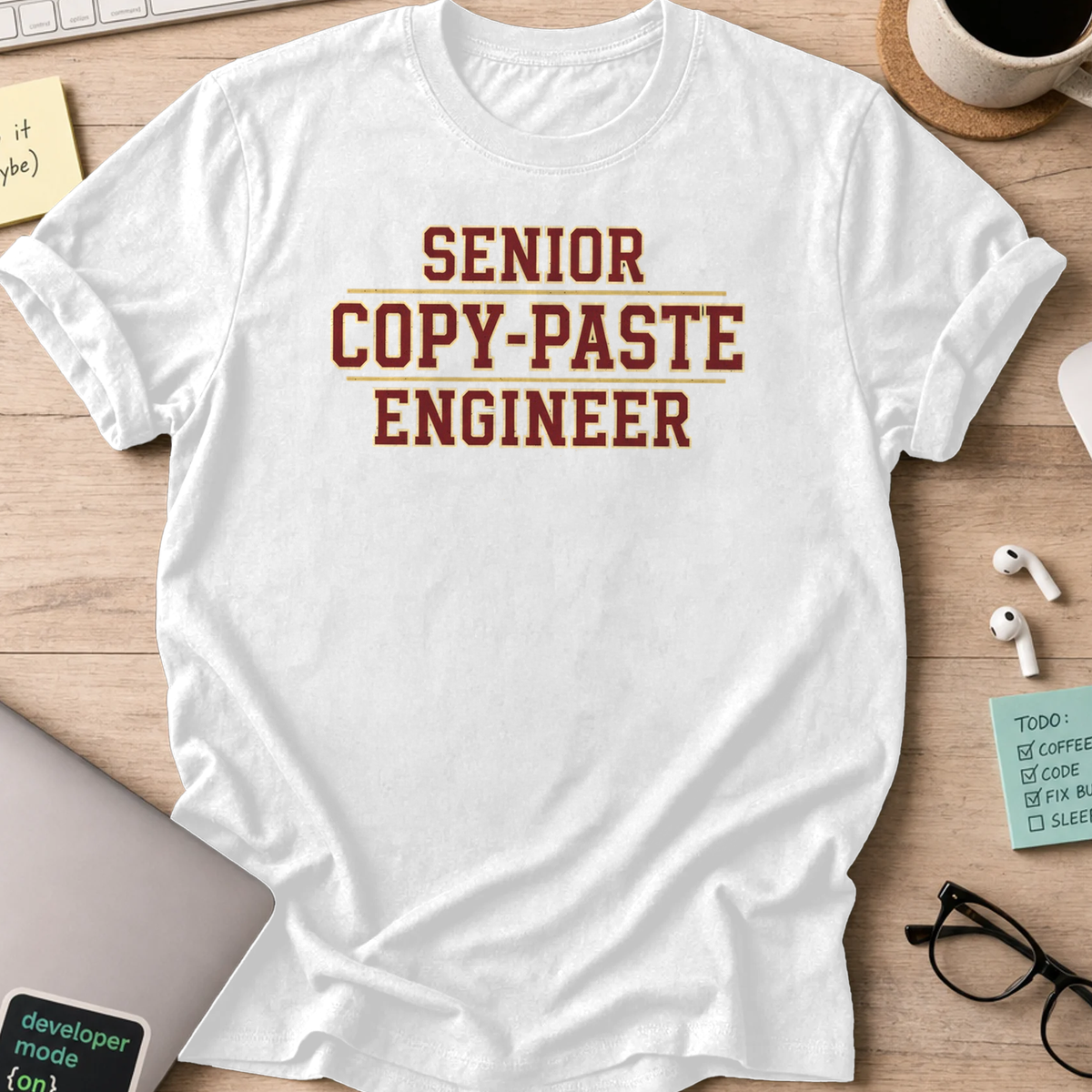 senior copy paste engineer shirt - White
