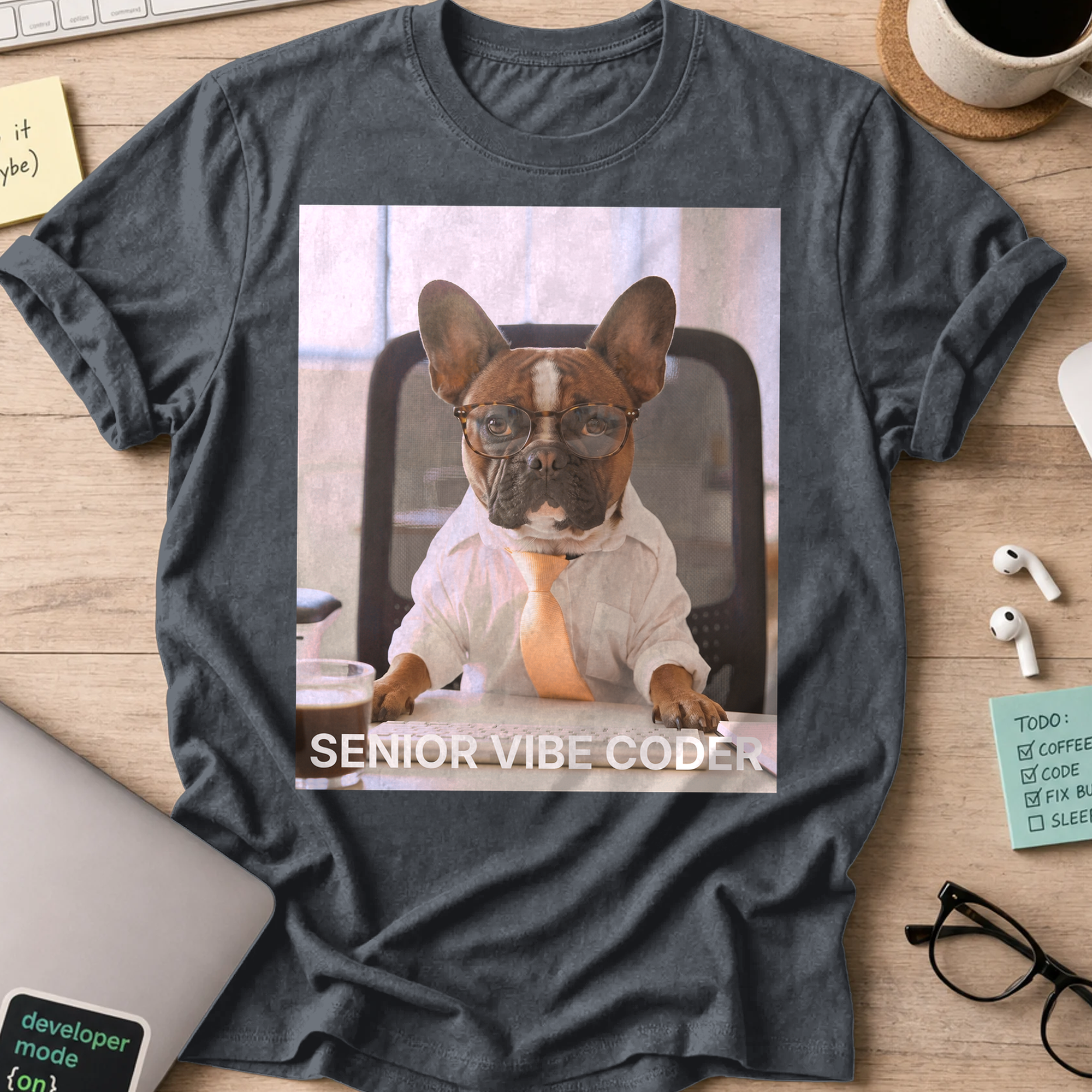 Senior Vibe Coder Shirt - Dark Heather