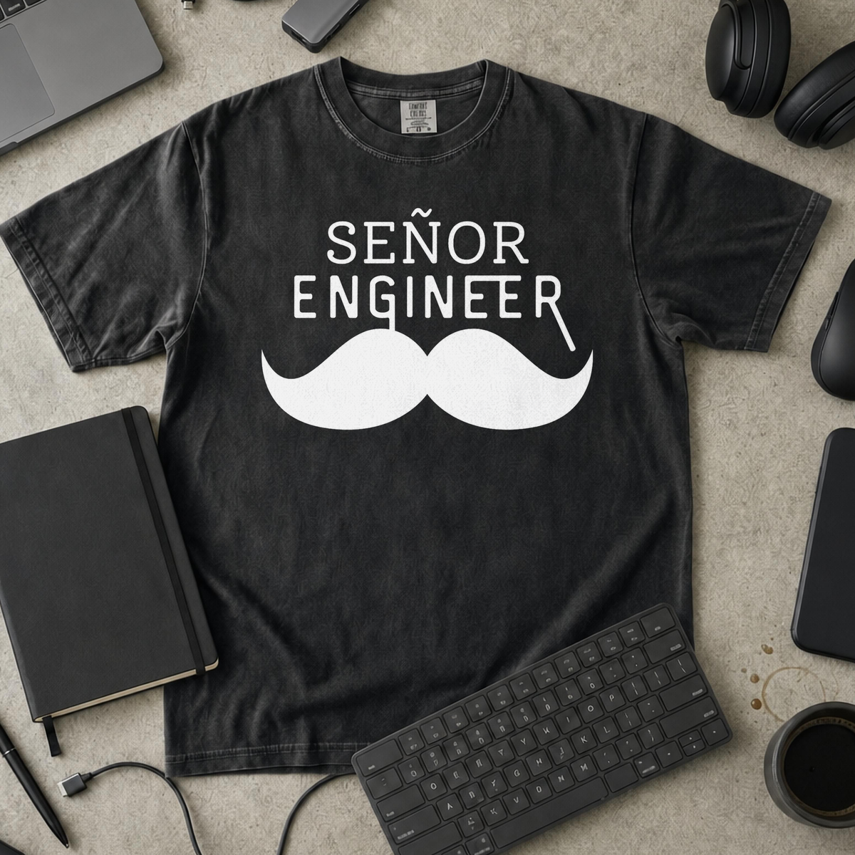 Senyor Engineer Premium Shirt — black Premium Shirt mock-up