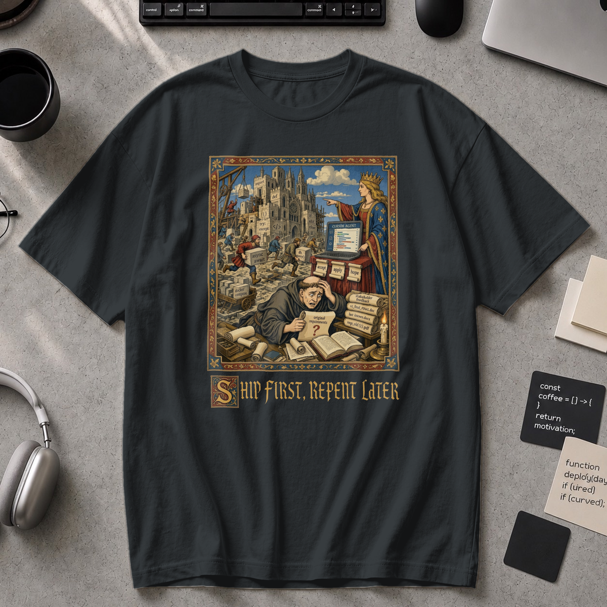 Ship First Repent Later Premium Shirt - Black