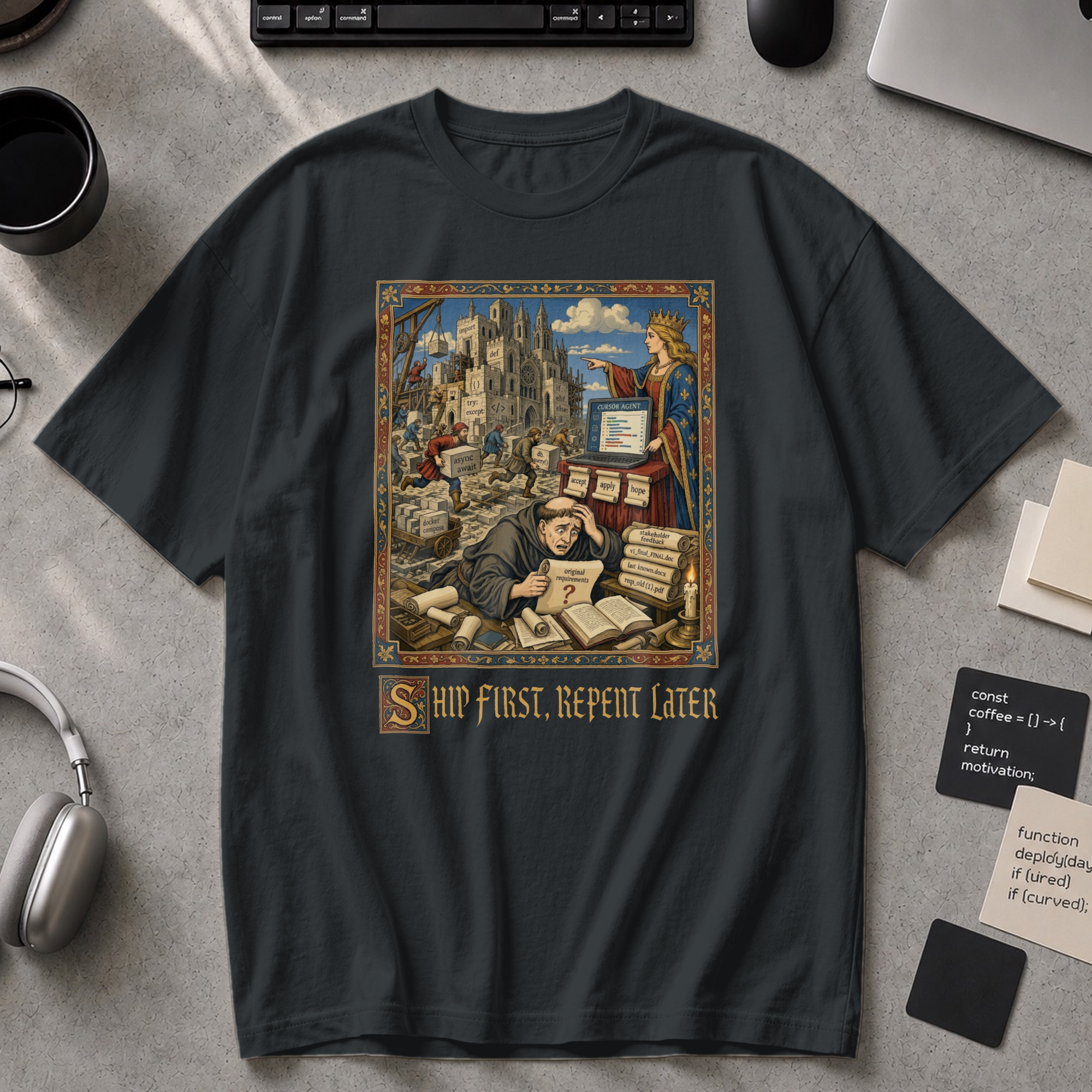Ship First Repent Later Premium Shirt - Black