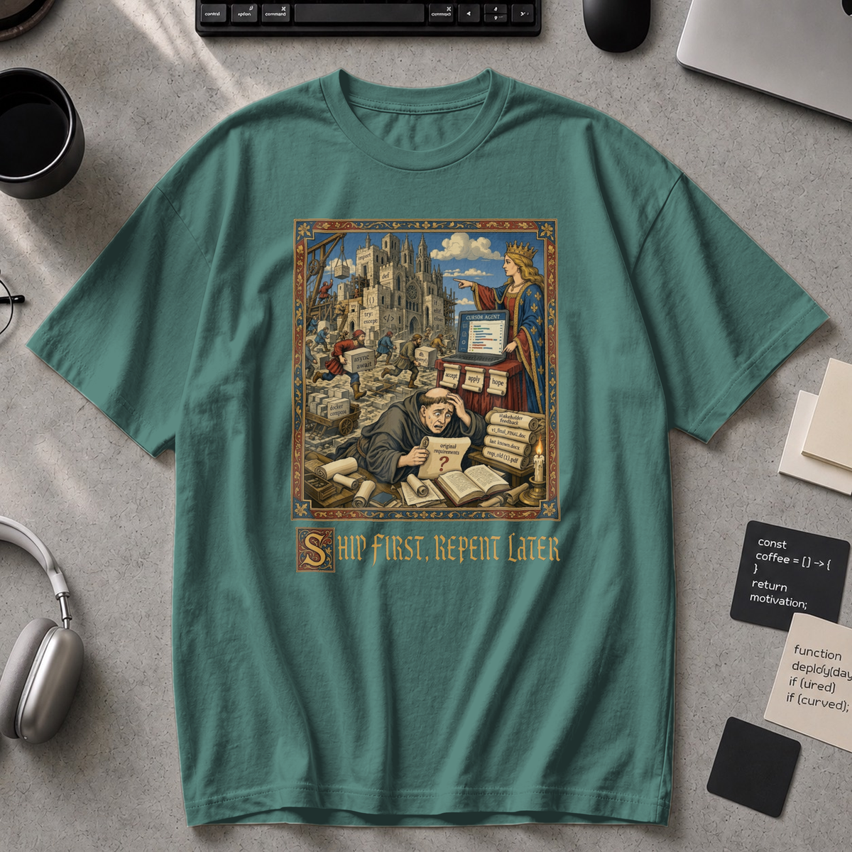 Ship First Repent Later Premium Shirt - Blue Spruce