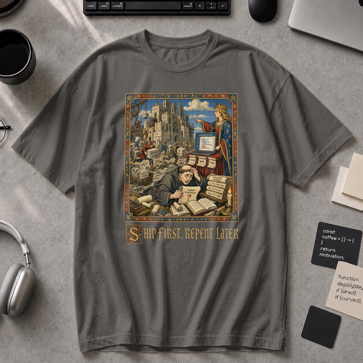 Ship First Repent Later Premium Shirt - Pepper