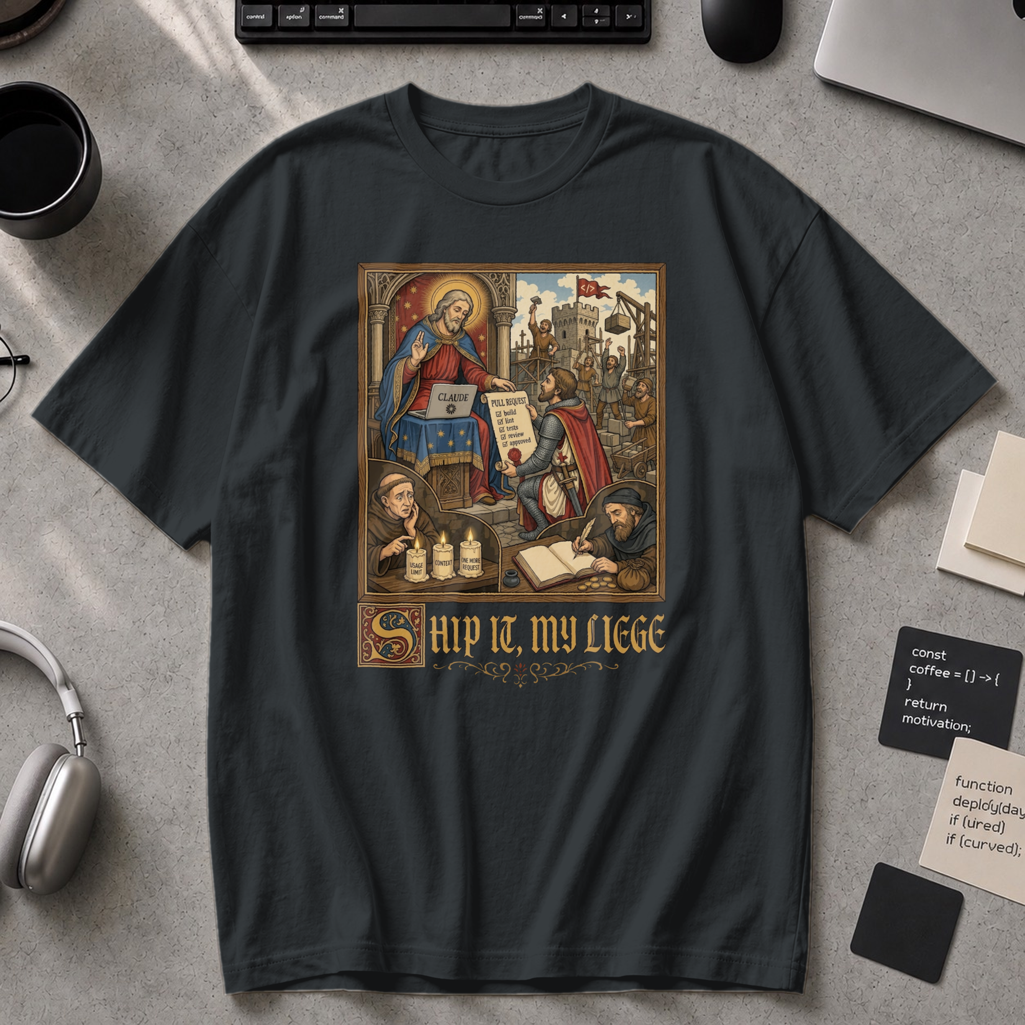 Ship It My Liege Premium Shirt - Black