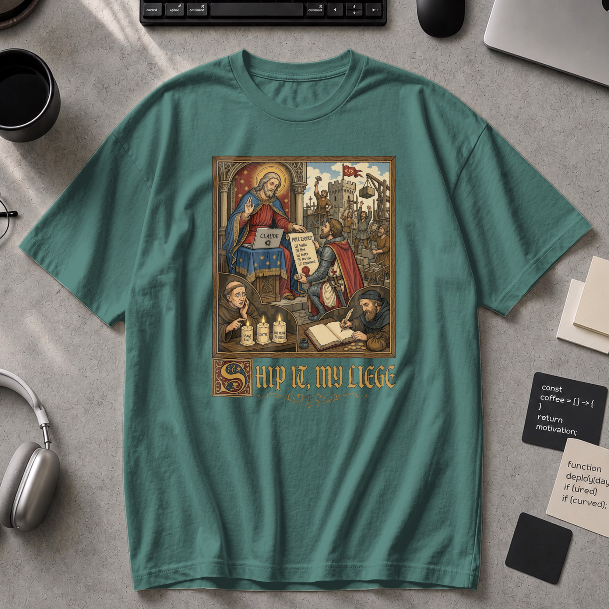 Ship It My Liege Premium Shirt - Blue Spruce