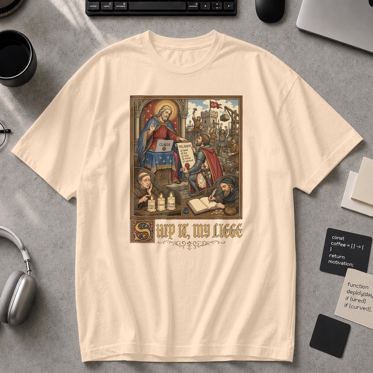 Ship It My Liege Premium Shirt - Ivory