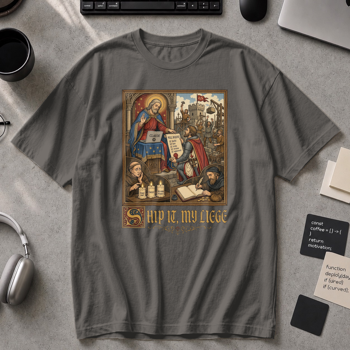 Ship It My Liege Premium Shirt - Pepper
