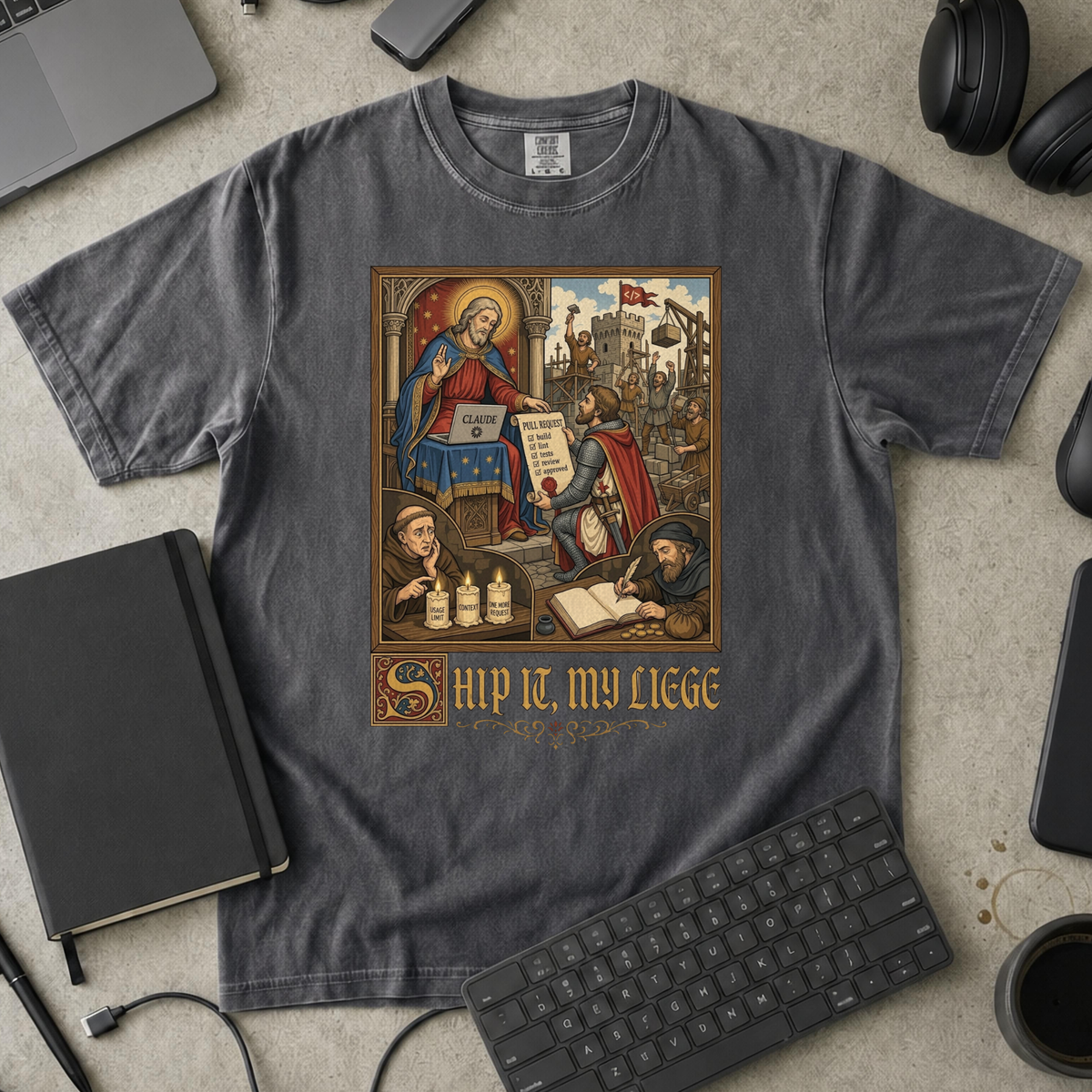 Ship It My Liege Premium Shirt — pepper Premium Shirt mock-up