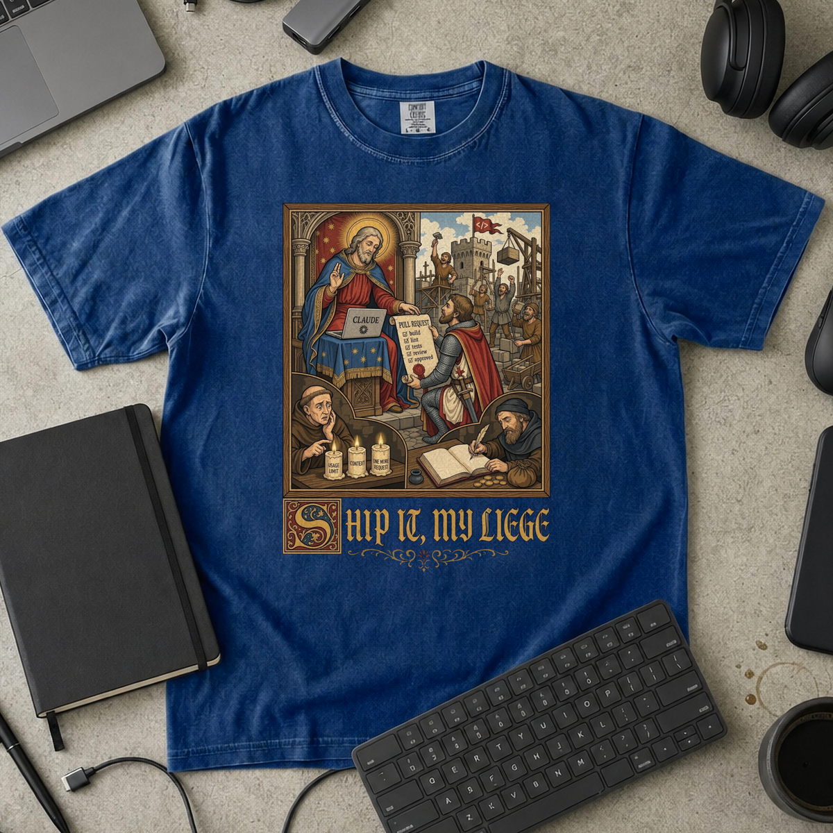 Ship It My Liege Premium Shirt — true navy Premium Shirt mock-up