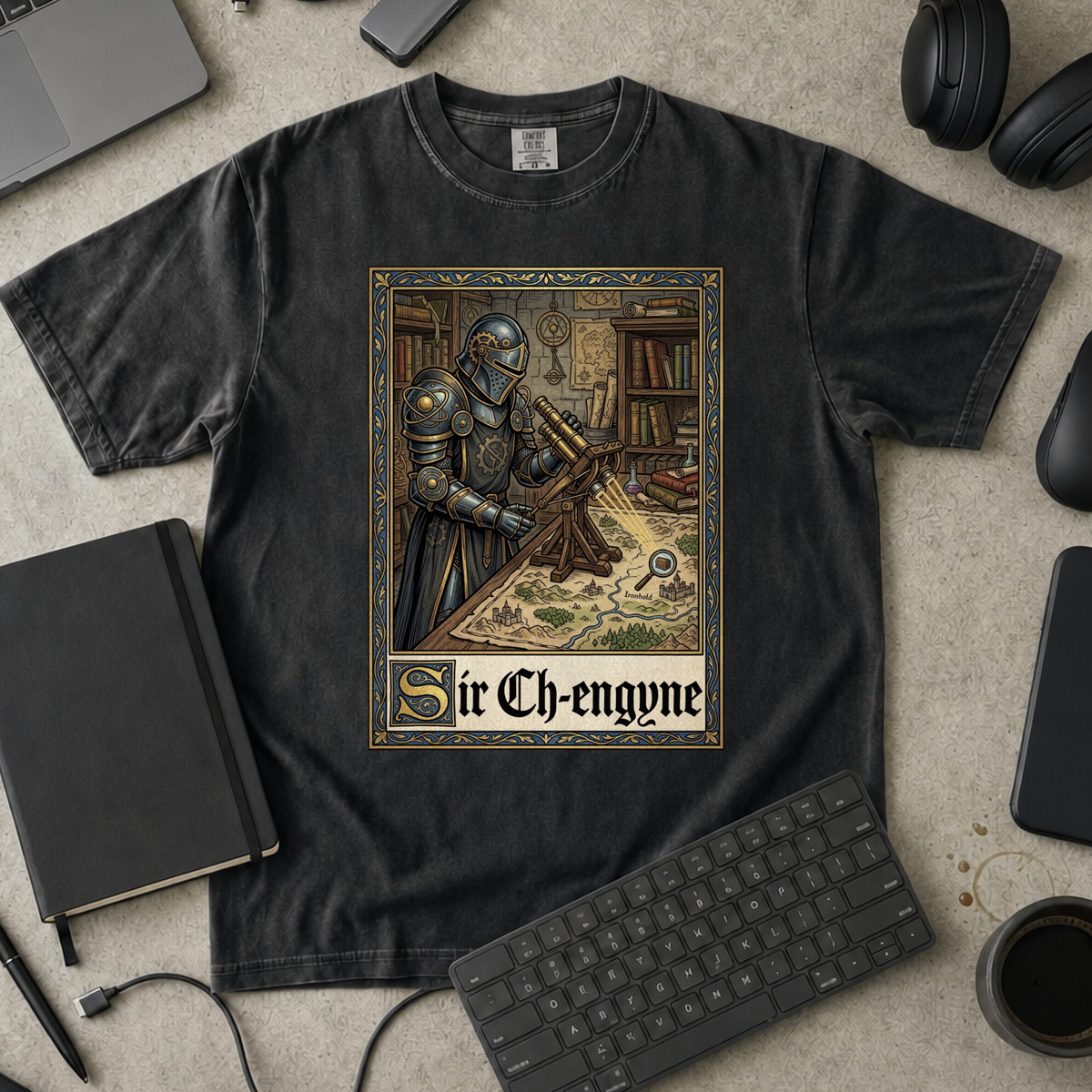 Sir Ch-Engyne Premium Shirt — black Premium Shirt mock-up
