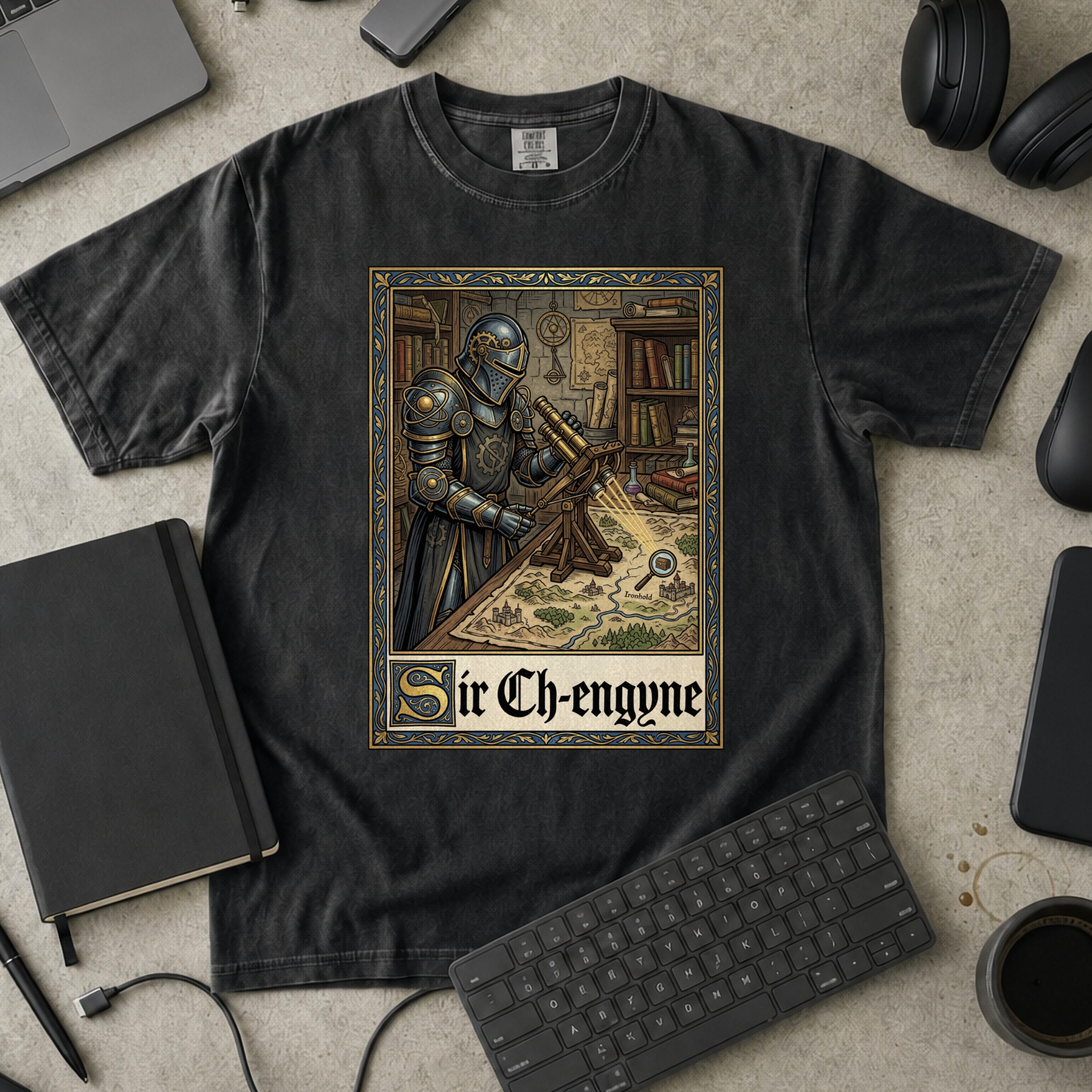 Sir Ch-Engyne Premium Shirt — black Premium Shirt mock-up