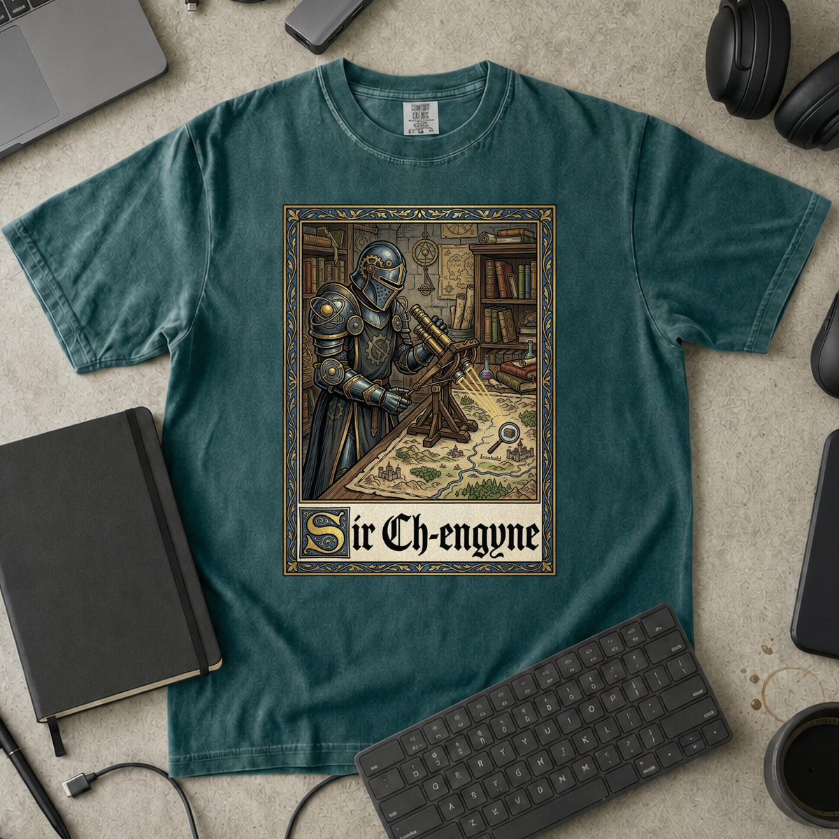 Sir Ch-Engyne Premium Shirt — blue spruce Premium Shirt mock-up