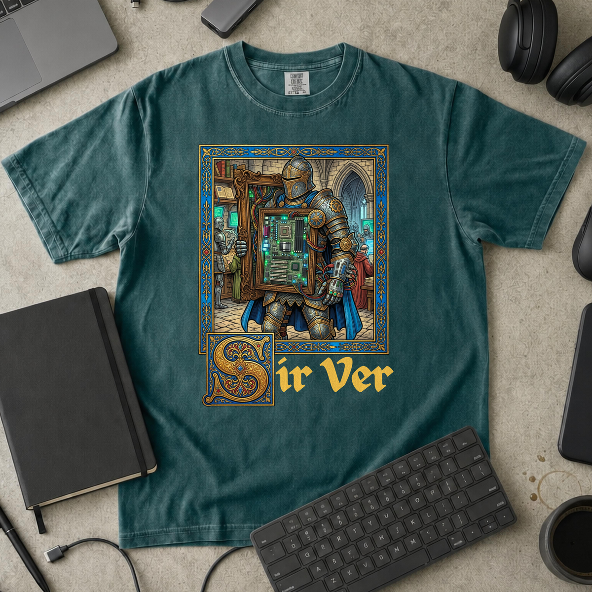 Sir Ver Premium Shirt — blue spruce Premium Shirt mock-up