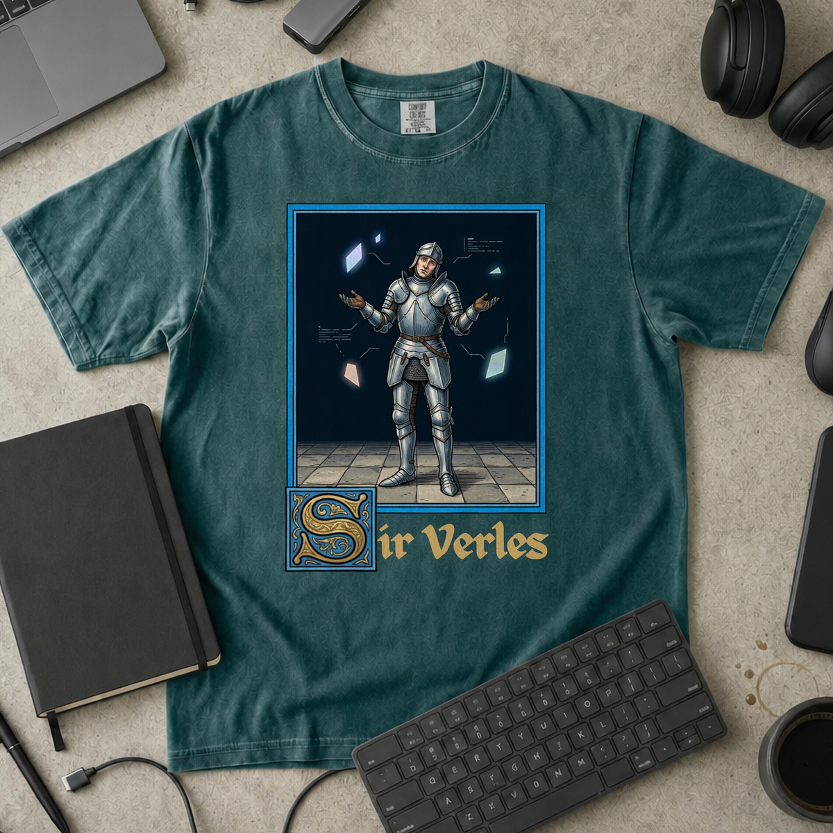 Sir Verles Premium Shirt — blue spruce Premium Shirt mock-up