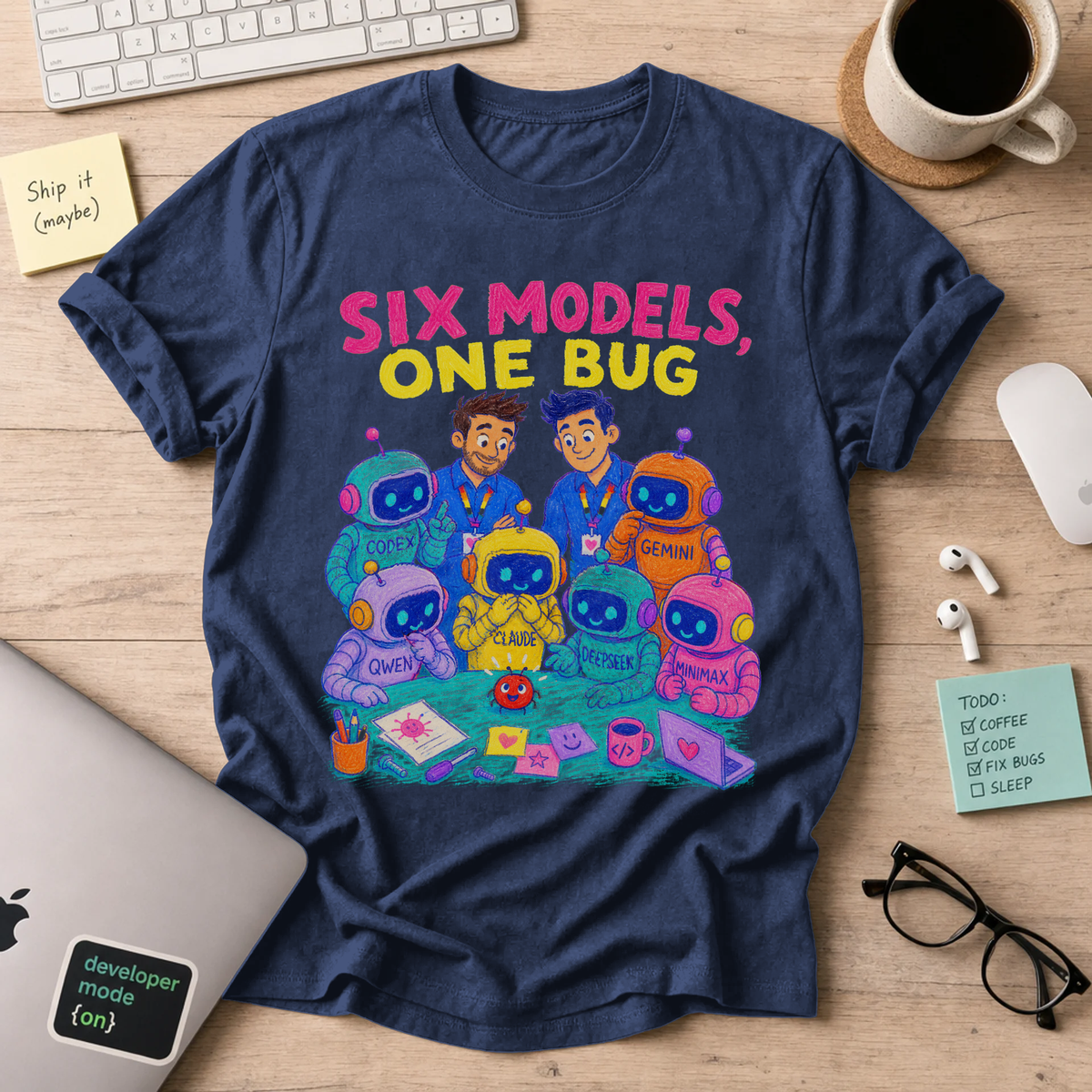 Six Models, One Bug Shirt — Navy