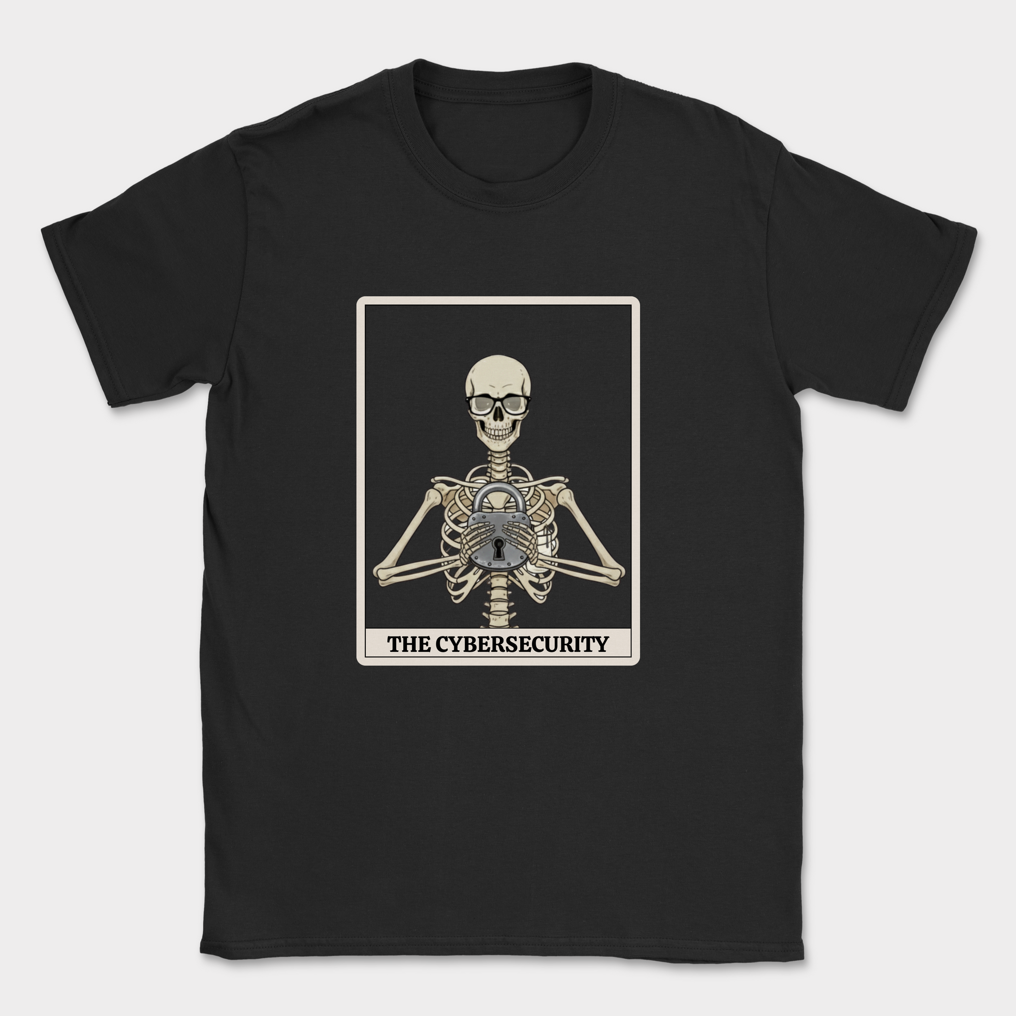 skeleton cybersecurity shirt — Black