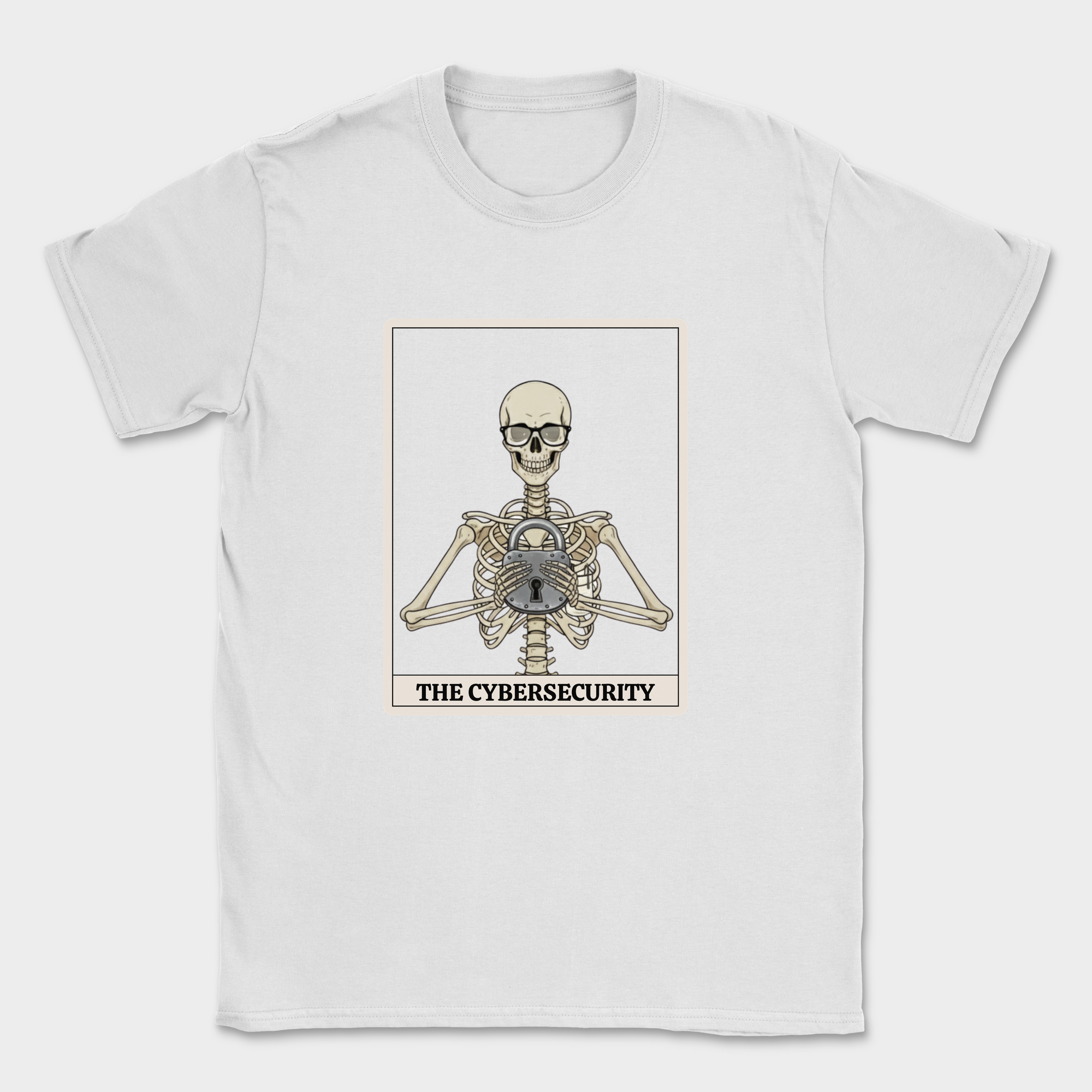 skeleton cybersecurity shirt — White