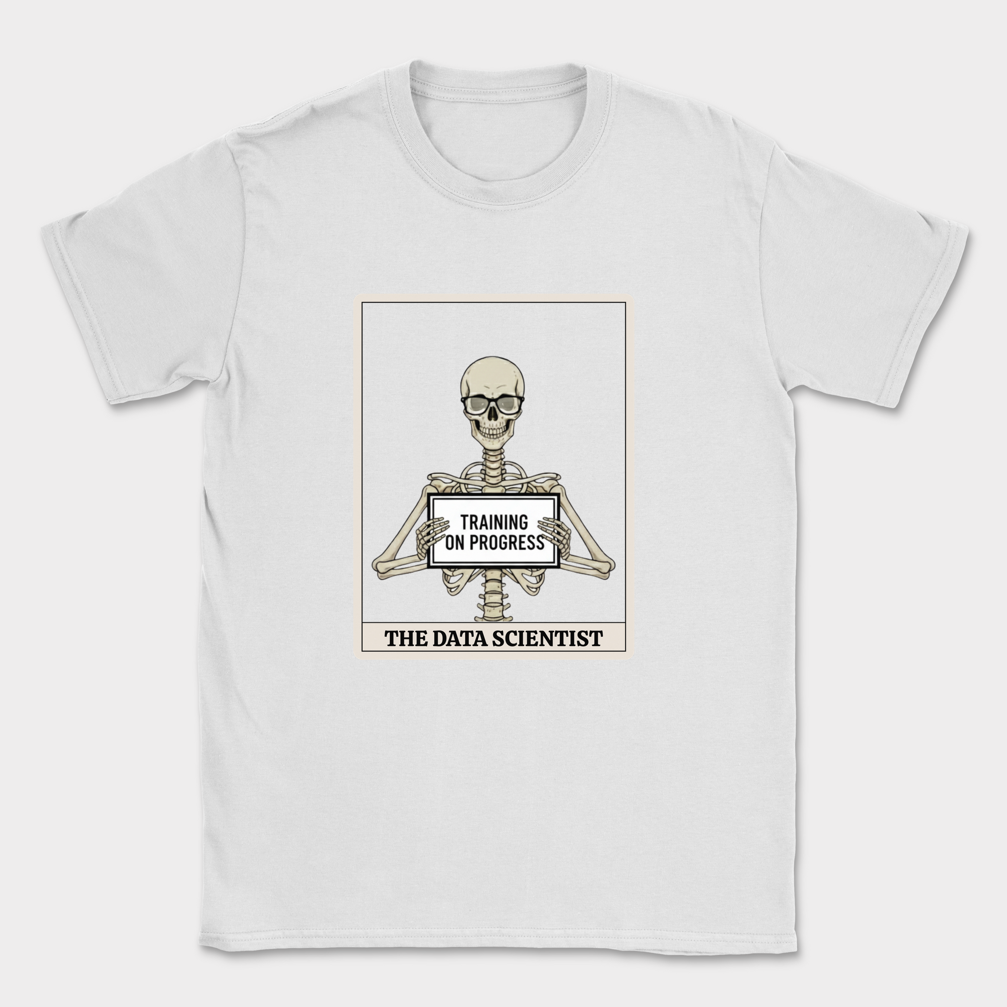 skeleton data scientist shirt — White