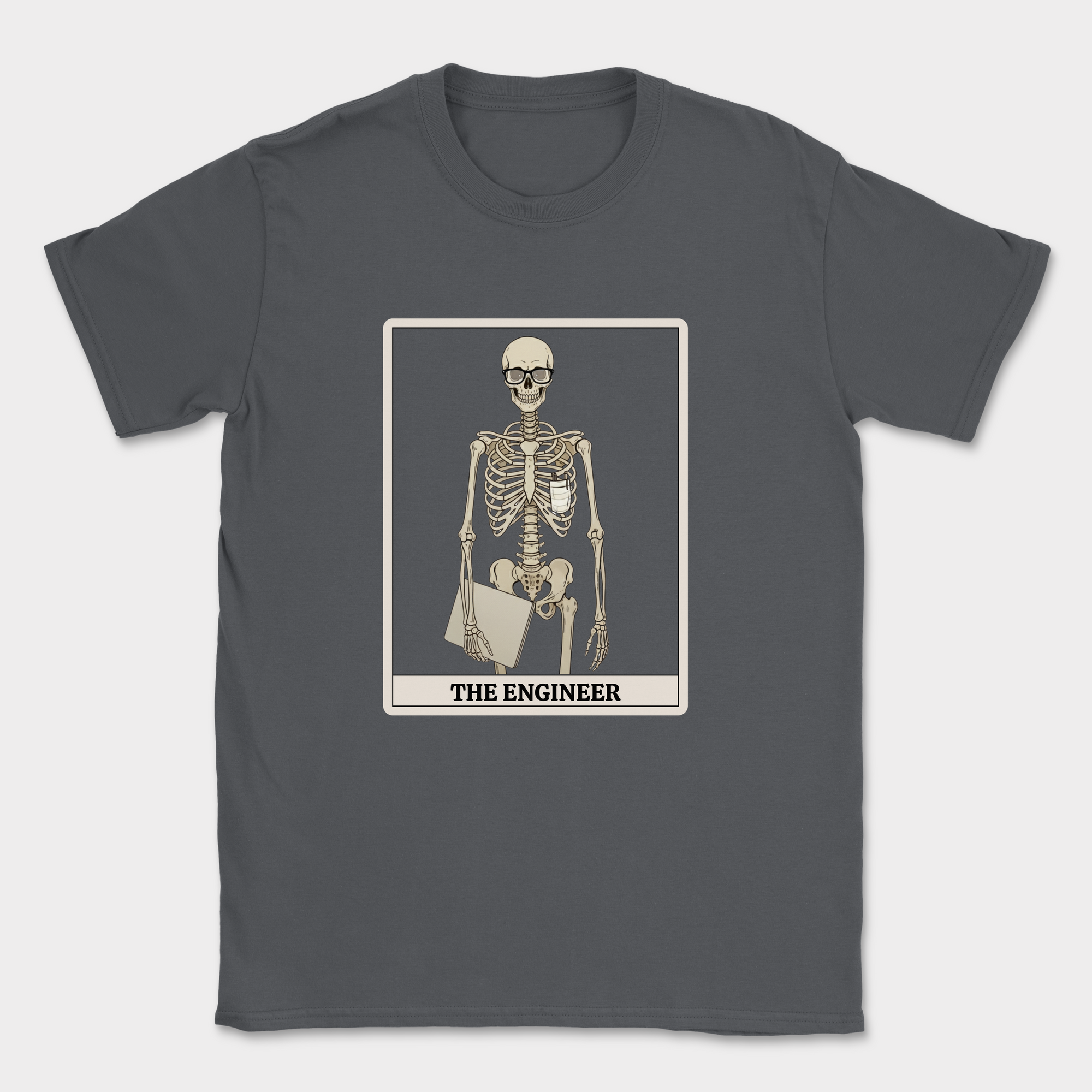 skeleton engineer shirt — Dark Heather Grey