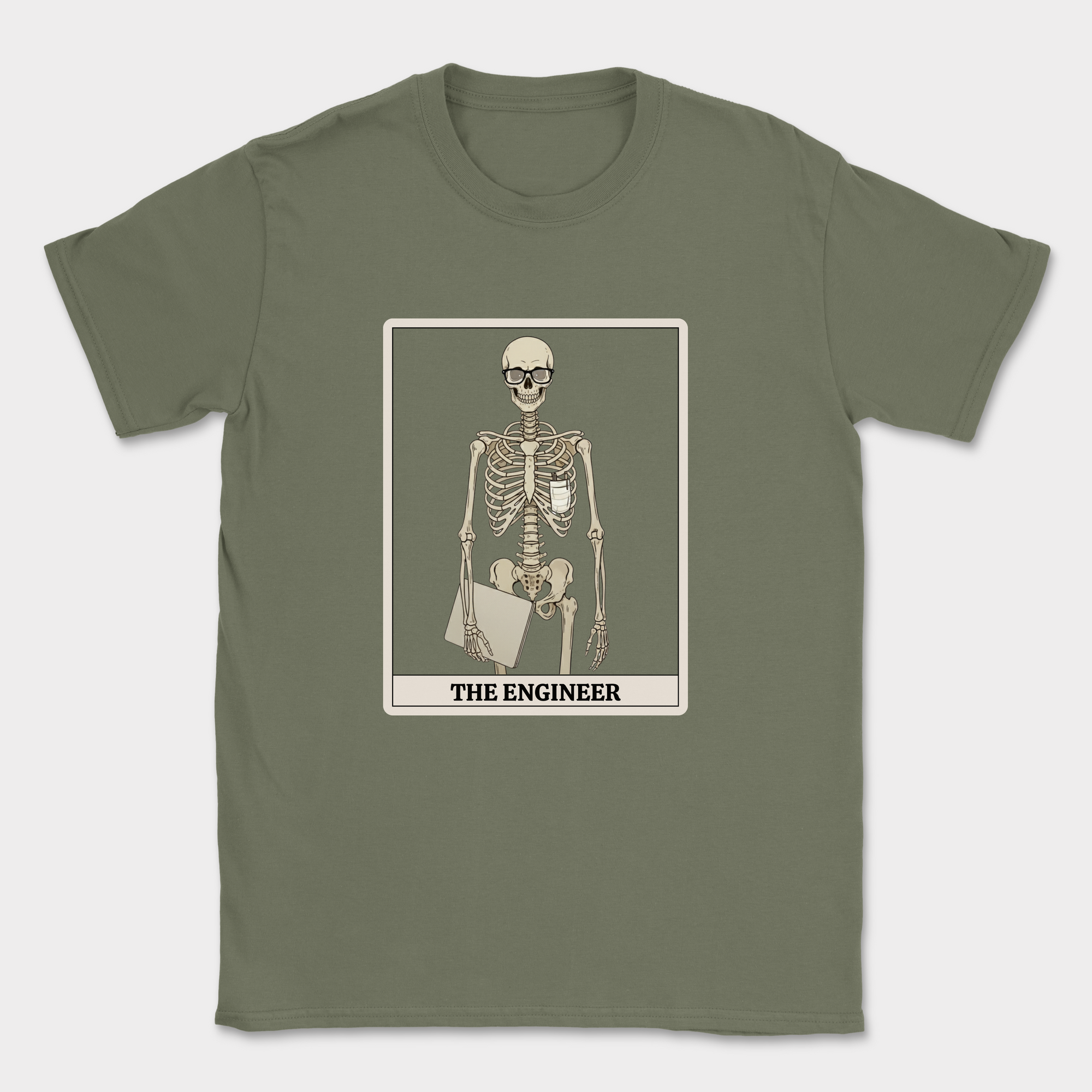 skeleton engineer shirt — Military Green