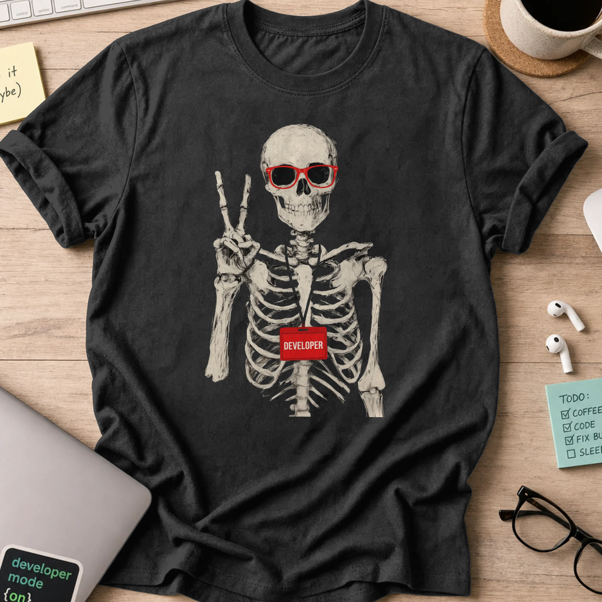 skeleton developer shirt - Black