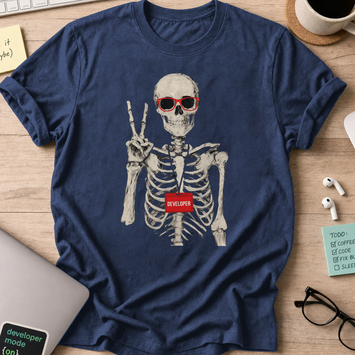 skeleton developer shirt - Navy